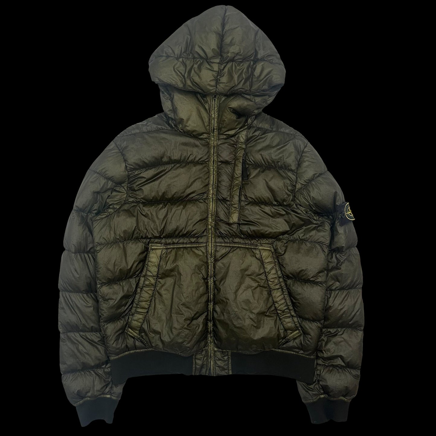 2015 Stone Island Garment Dyed Down Puffer Jacket Khaki Green (Fits M/L)