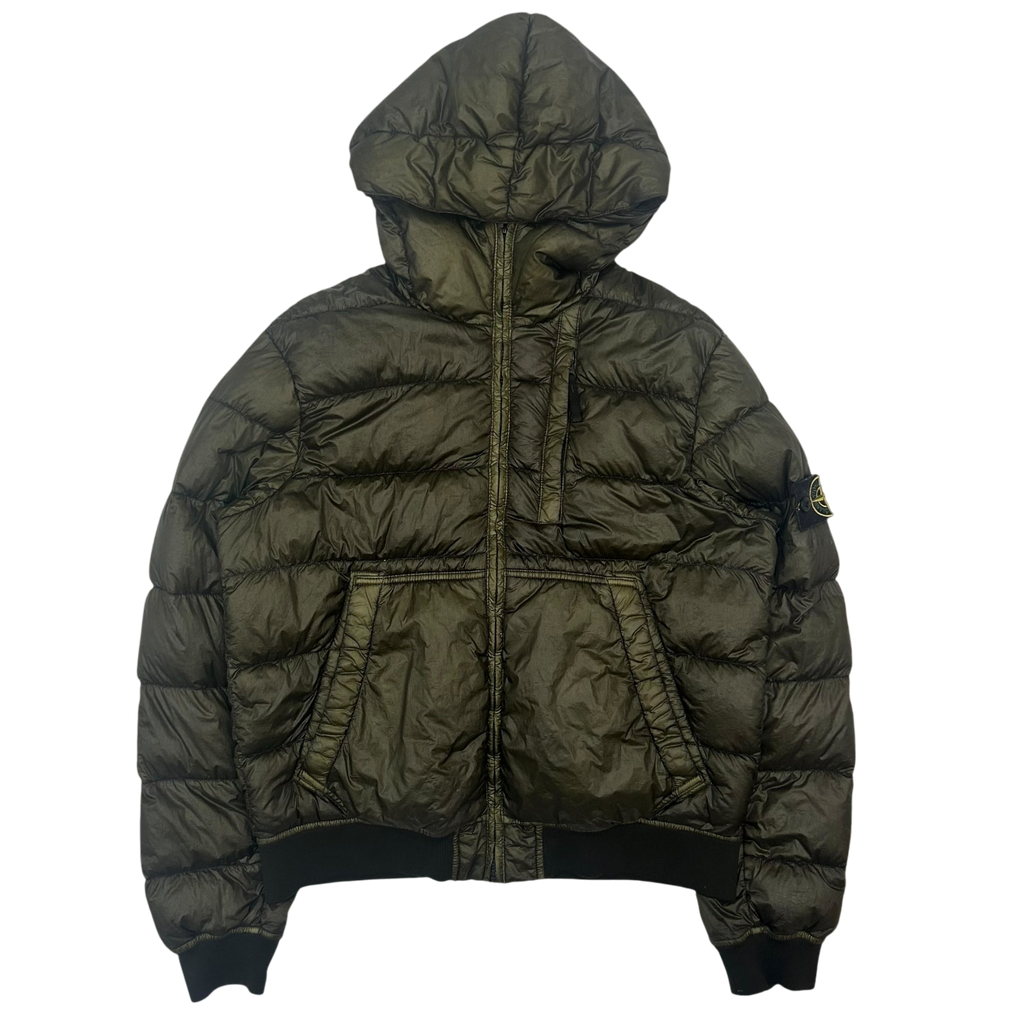 2015 Stone Island Garment Dyed Down Puffer Jacket Khaki Green (Fits M/L)