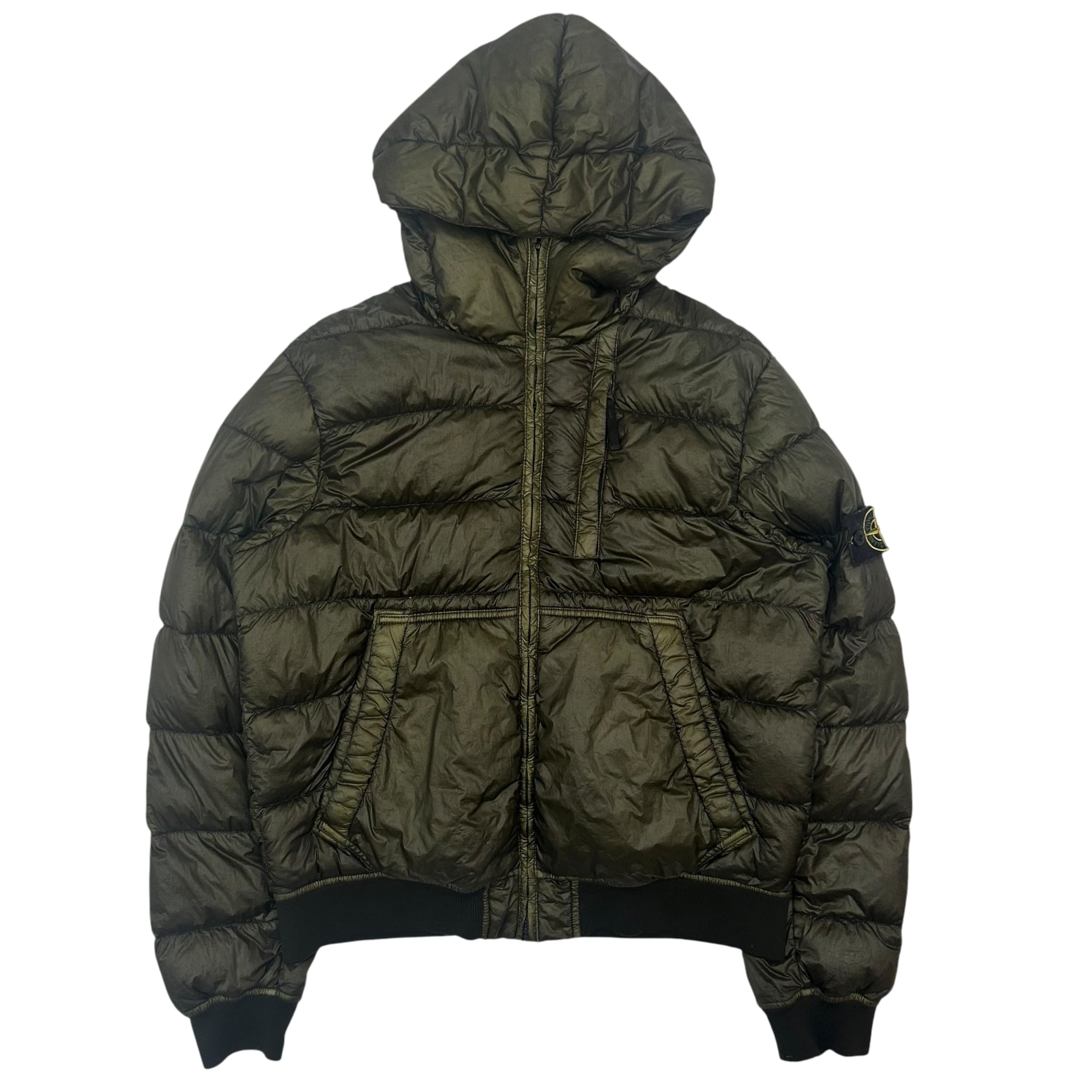 2015 Stone Island Garment Dyed Down Puffer Jacket Khaki Green (Fits M/L)