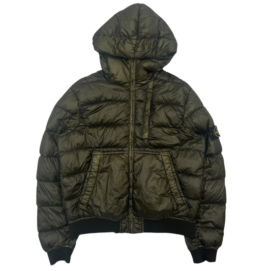 2015 Stone Island Garment Dyed Down Puffer Jacket Khaki Green (Fits M/L)