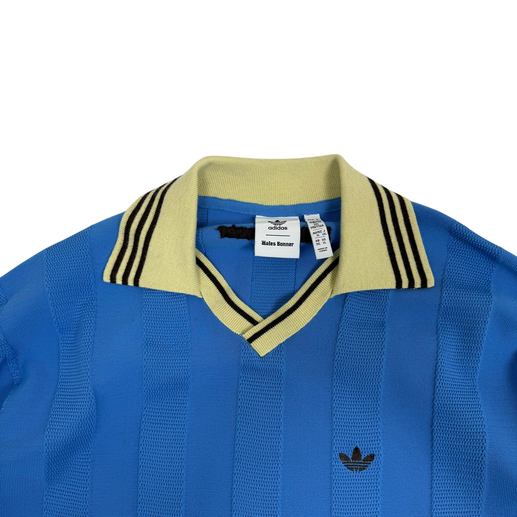 Wales Bonner x Adidas Knit Long Sleeve Football Shirt Blue / Cream (Size XL)