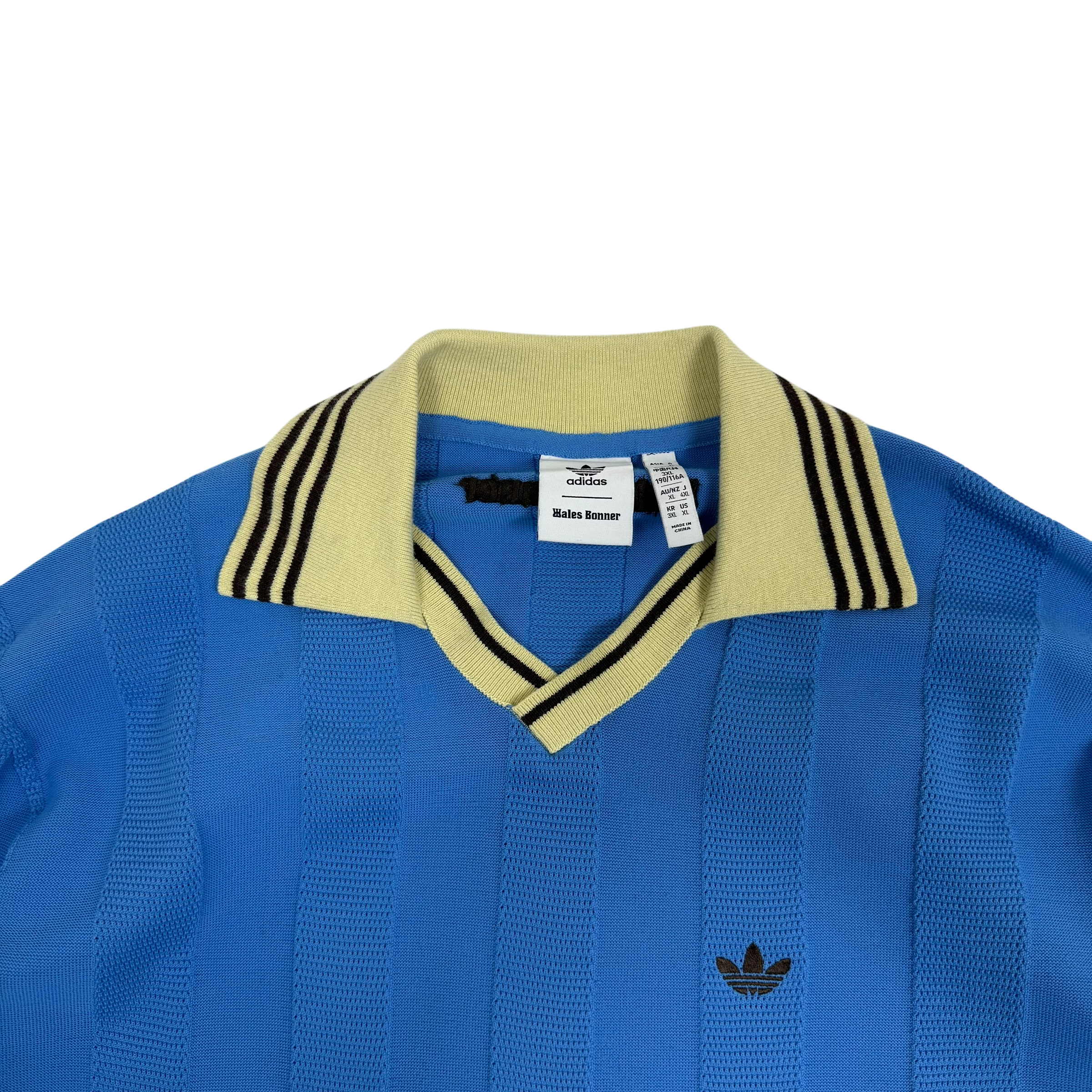 Wales Bonner x Adidas Knit Long Sleeve Football Shirt Blue / Cream (Size XL)
