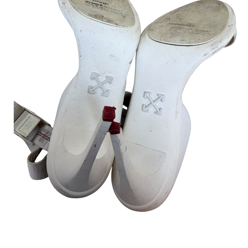 Off-White 100m Leather Heels White (Size EU39)