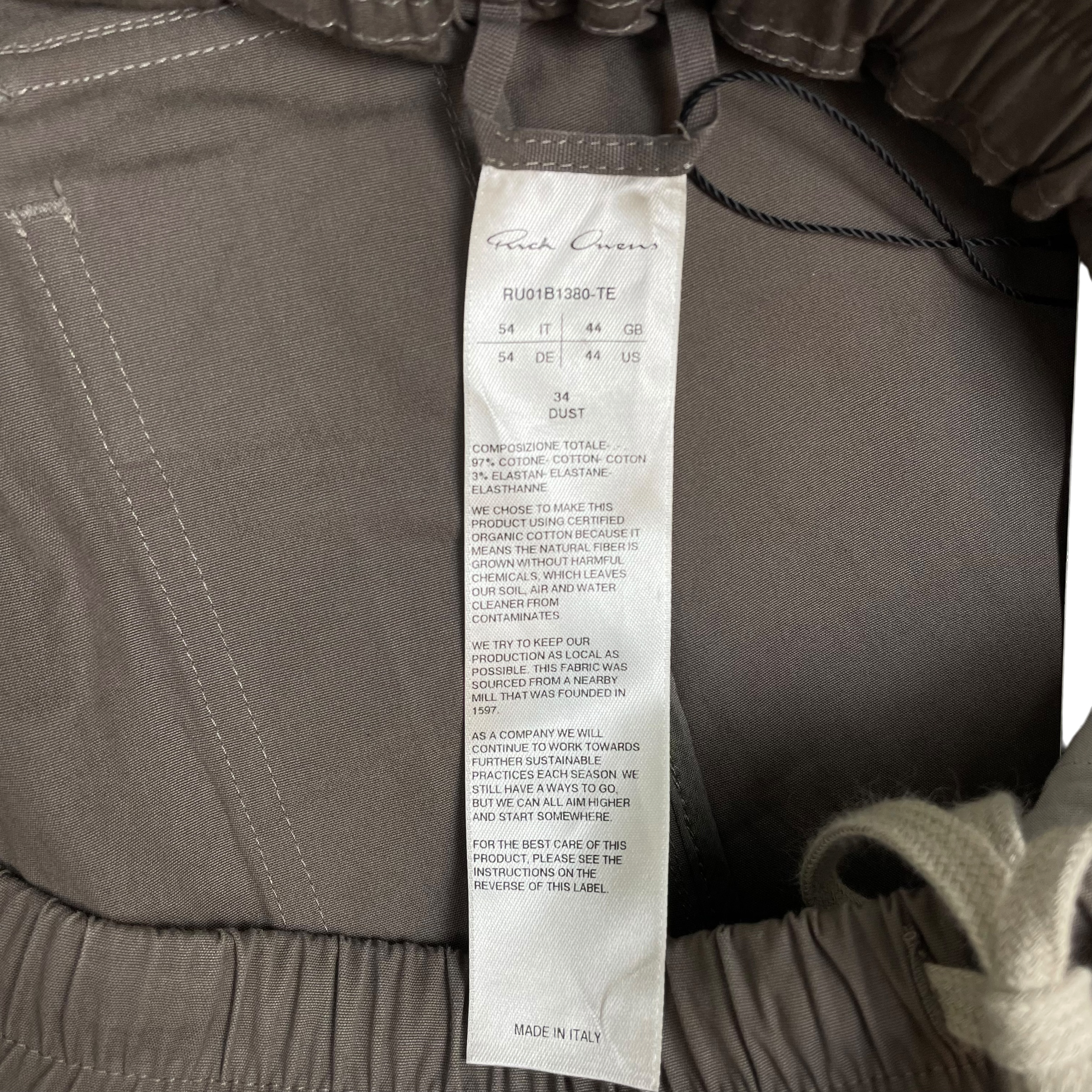 Rick Owens SS22 Fogachine Drop Crotch Nylon Trousers ‘Dust’ Grey (Size 54)