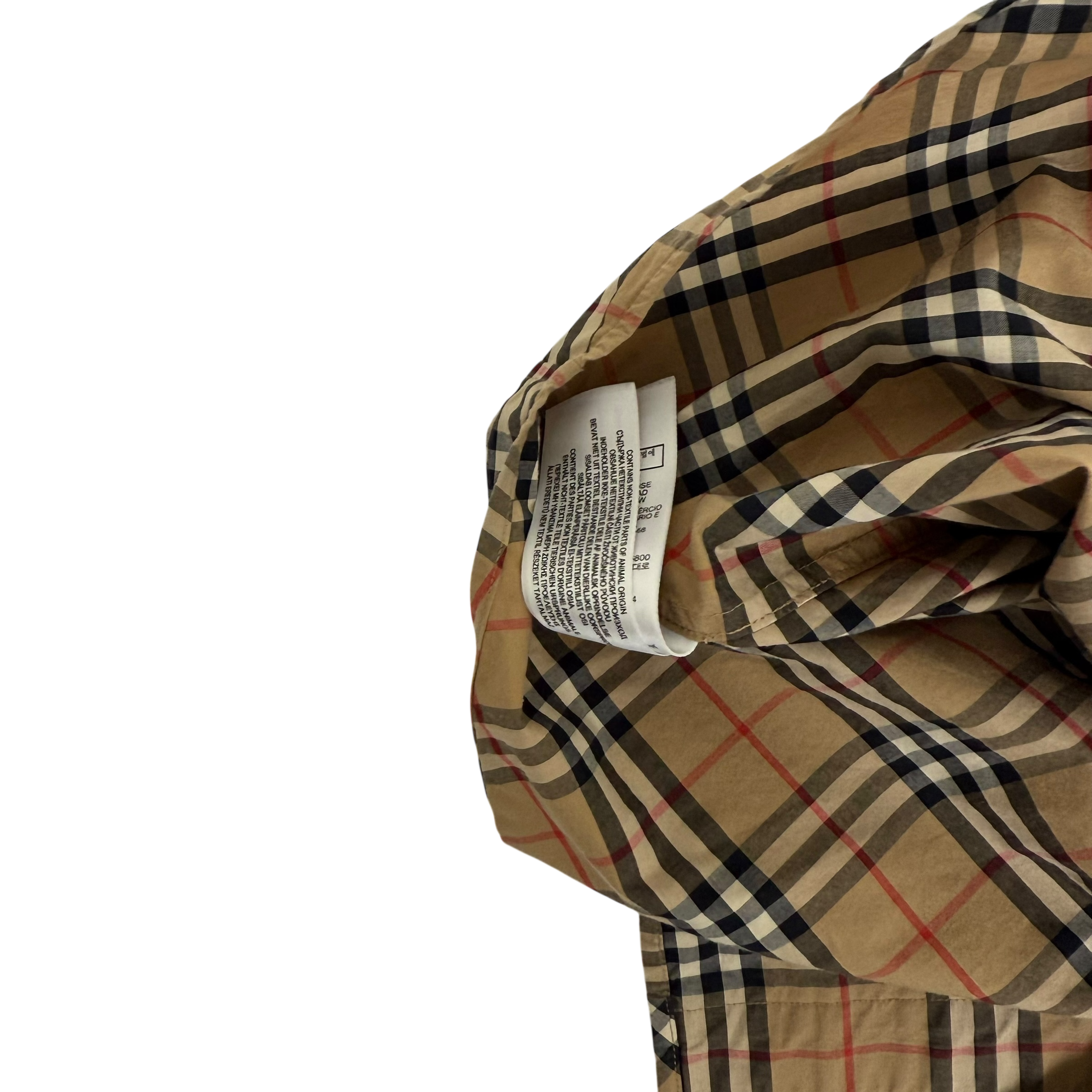 Burberry Nova Check Small Scale Stretch Cotton Shirt Beige (Size L)
