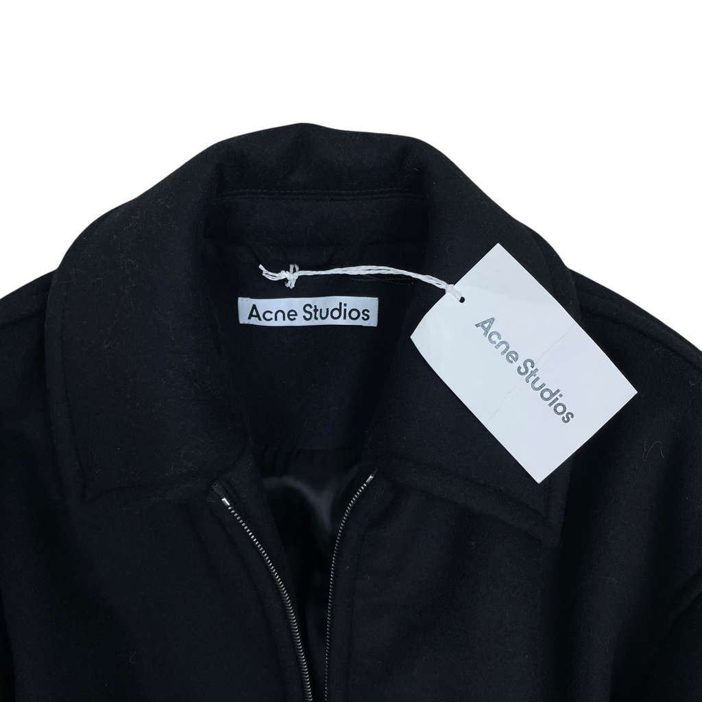Acne Studios Owelle Padded Wool-Blend Felt Bomber Jacket Black (Size 36)