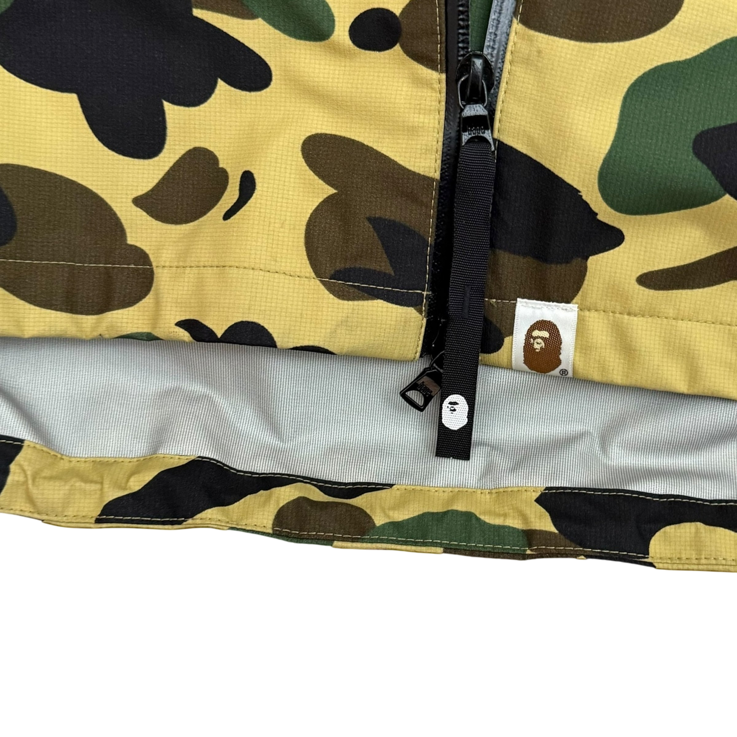 BAPE (A Bathing Ape) Gore-Tex 1st Camo Shell Zip-Up Hooded Jacket Yellow (Fits M-L)