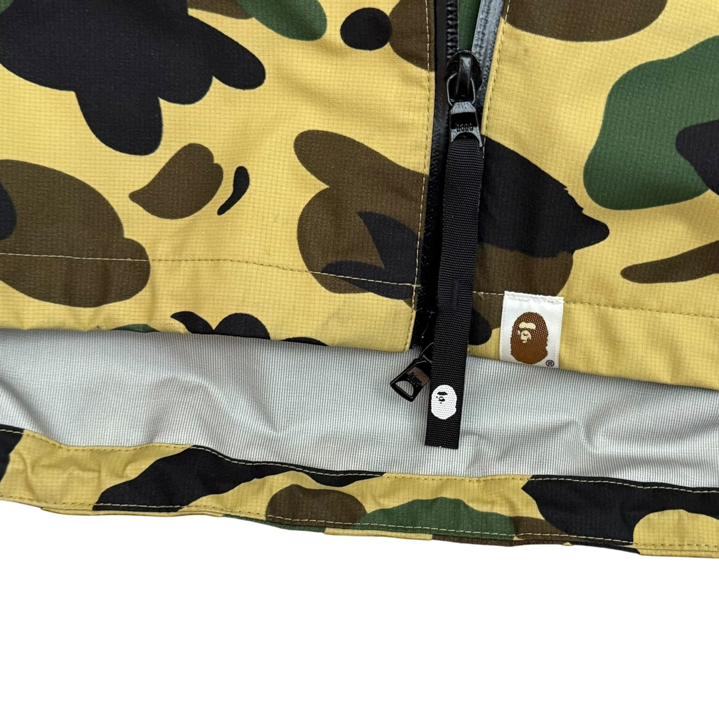 BAPE (A Bathing Ape) Gore-Tex 1st Camo Shell Zip-Up Hooded Jacket Yellow (Fits M-L)