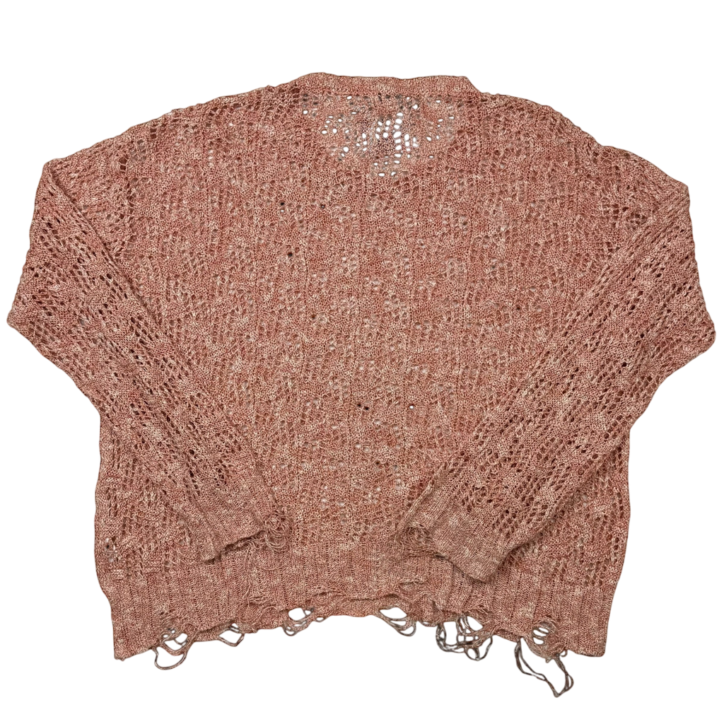 Song for the Mute 22.1 Avenue D’ivery Oversized Distressed Sweatshirt Orange / White (fits L-XL)