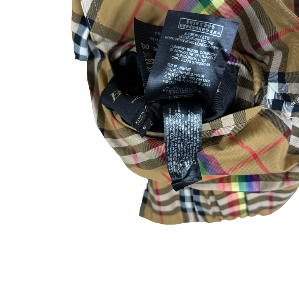 Burberry SS18 Reversible Rainbow Nova Check Harrington Jacket (Size L)