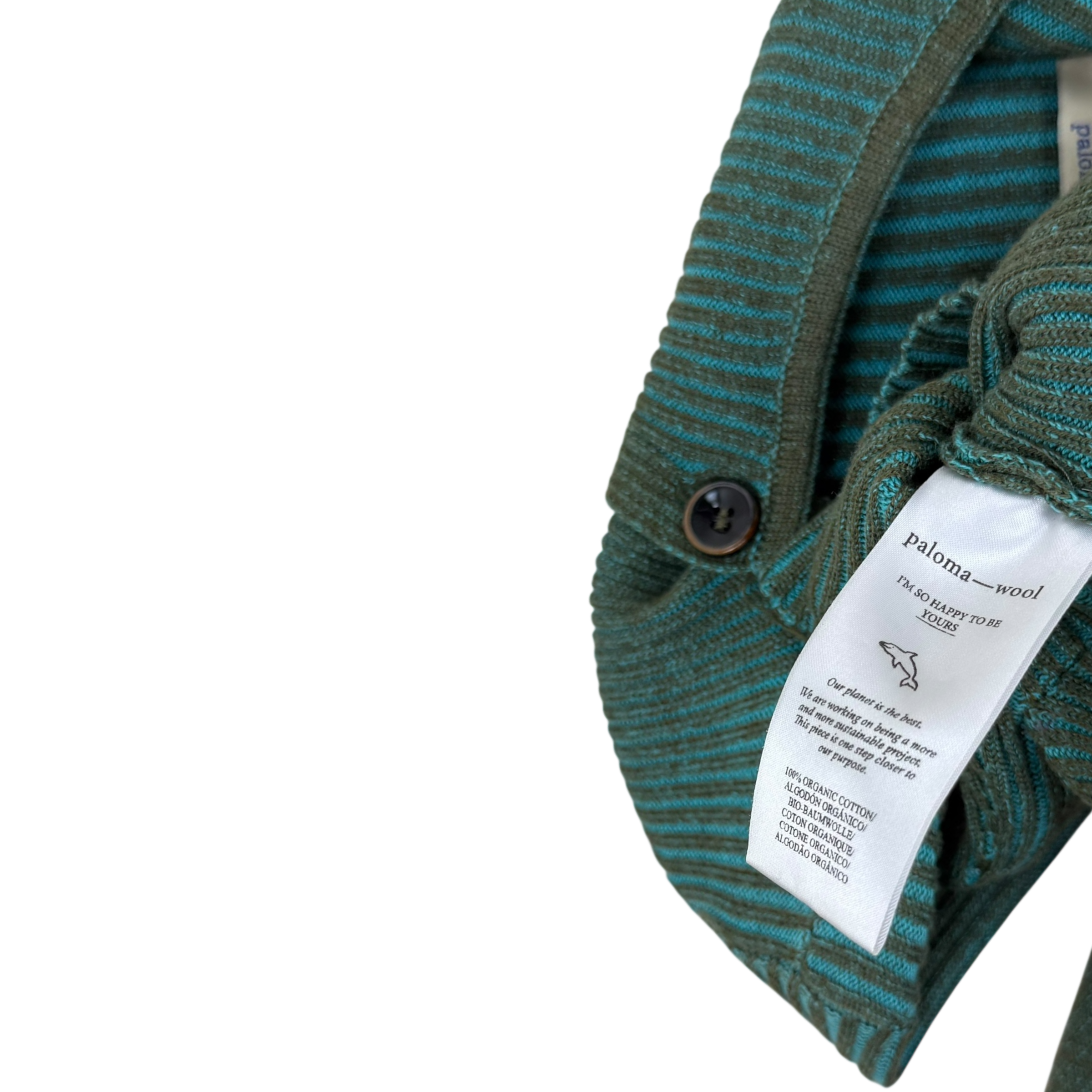 Paloma Wool Zaha Ribbed Asymmetrical Cardigan Green (Size S Womens)