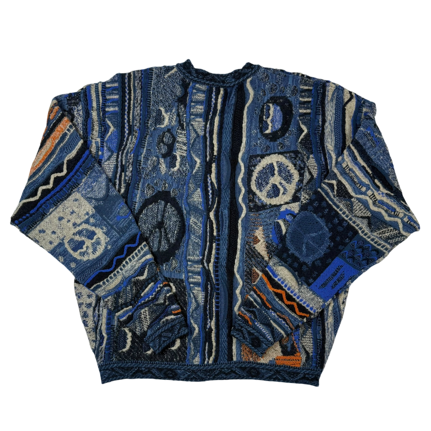 Kapital 7G Gaudy Knit Peace Sweatshirt Blue (fits M-L)