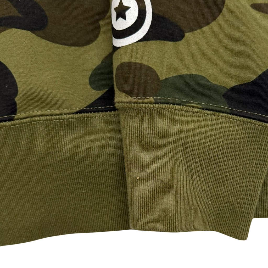 BAPE (A Bathing Ape) 1st Camo Gore Windstopper Camo Shark Zip-Up Hoodie Green (Size S)
