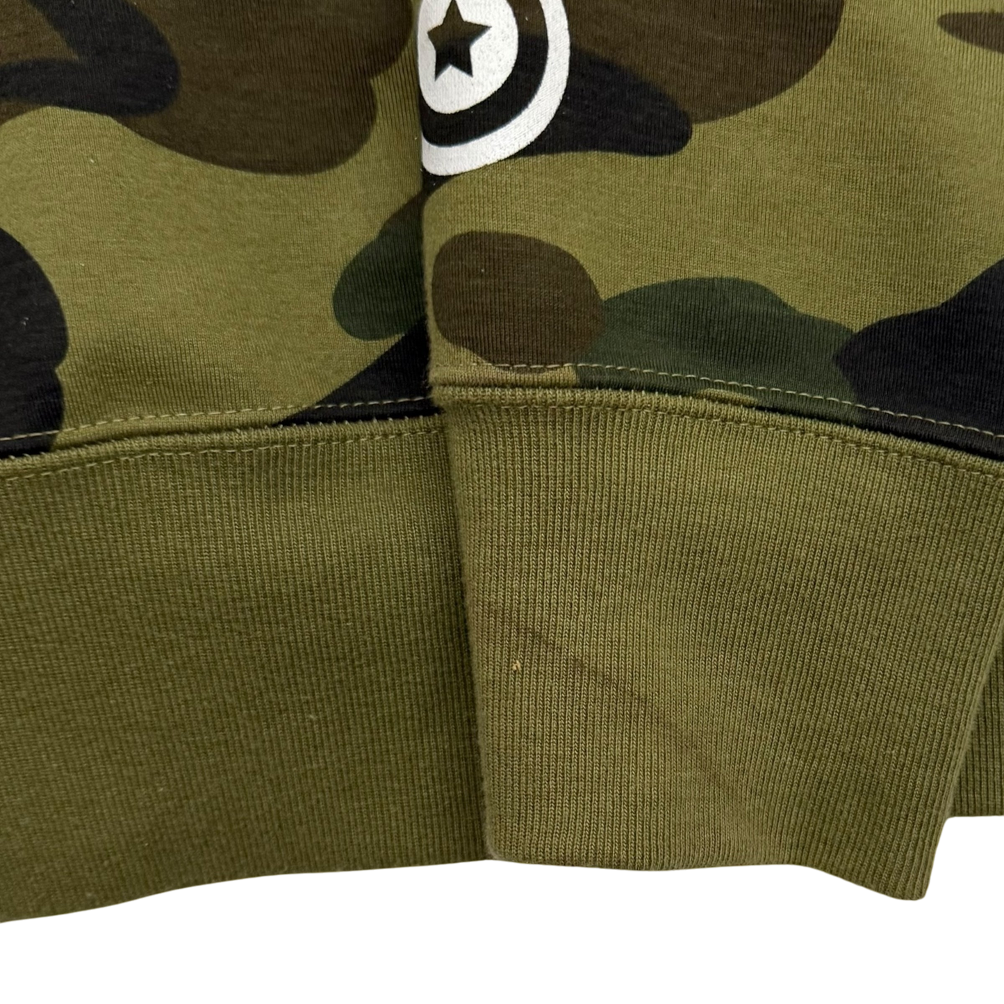 BAPE (A Bathing Ape) 1st Camo Gore Windstopper Camo Shark Zip-Up Hoodie Green (Size S)