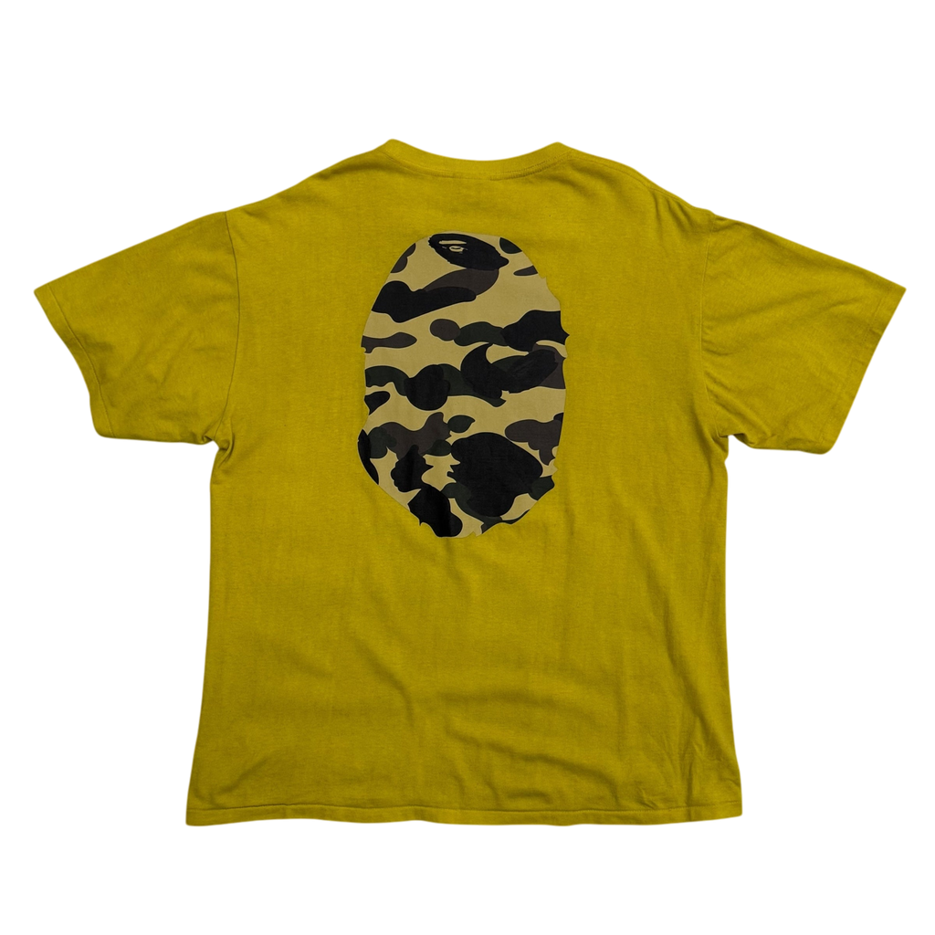 BAPE (A Bathing Ape) 1st Camo Big Ape Head T-Shirt Yellow (Fits XL-XXL)