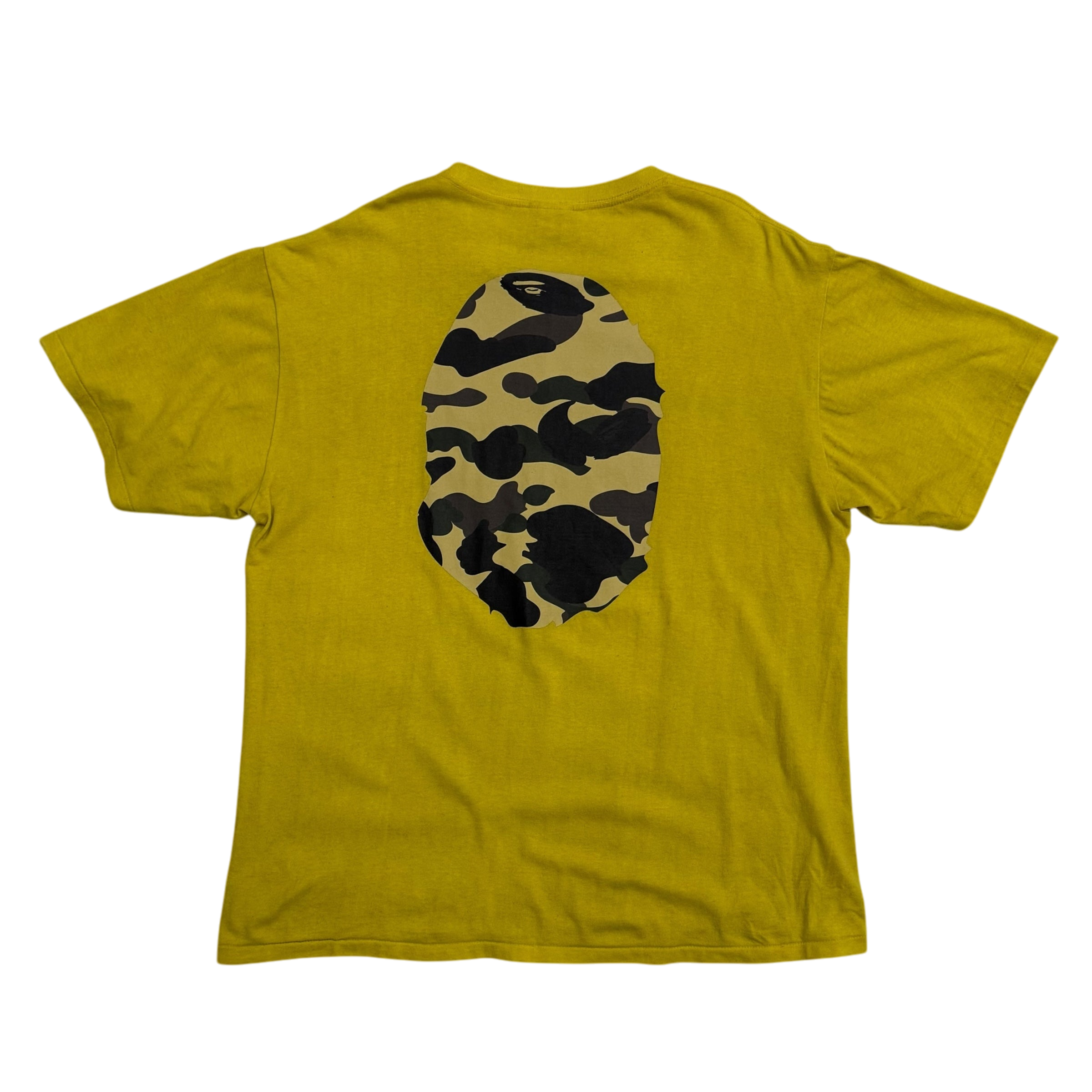 BAPE (A Bathing Ape) 1st Camo Big Ape Head T-Shirt Yellow (Fits XL-XXL)