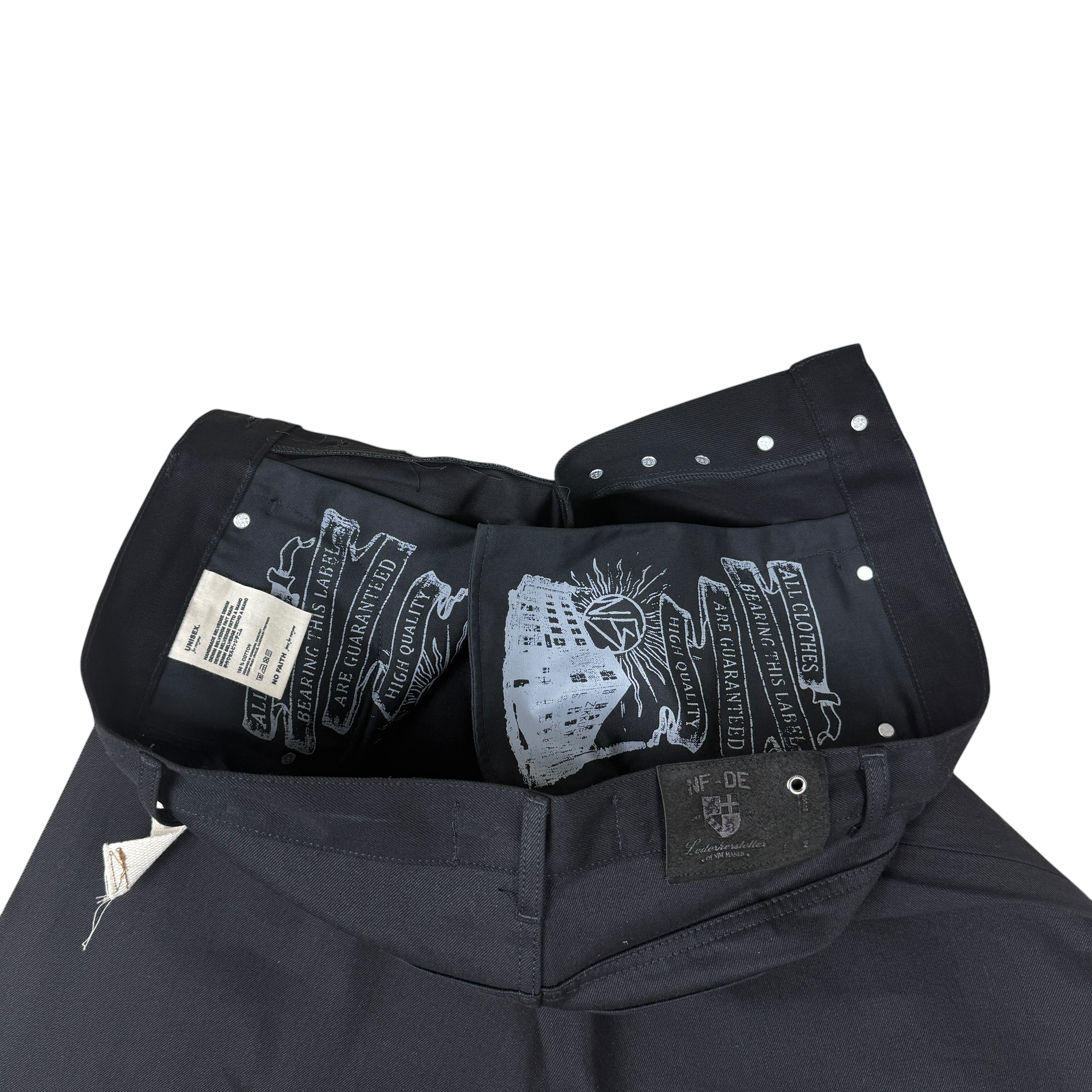 NO/FAITH STUDIOS Japanese Selvedge Ultra Loose Denim Jeans Black (Size M)