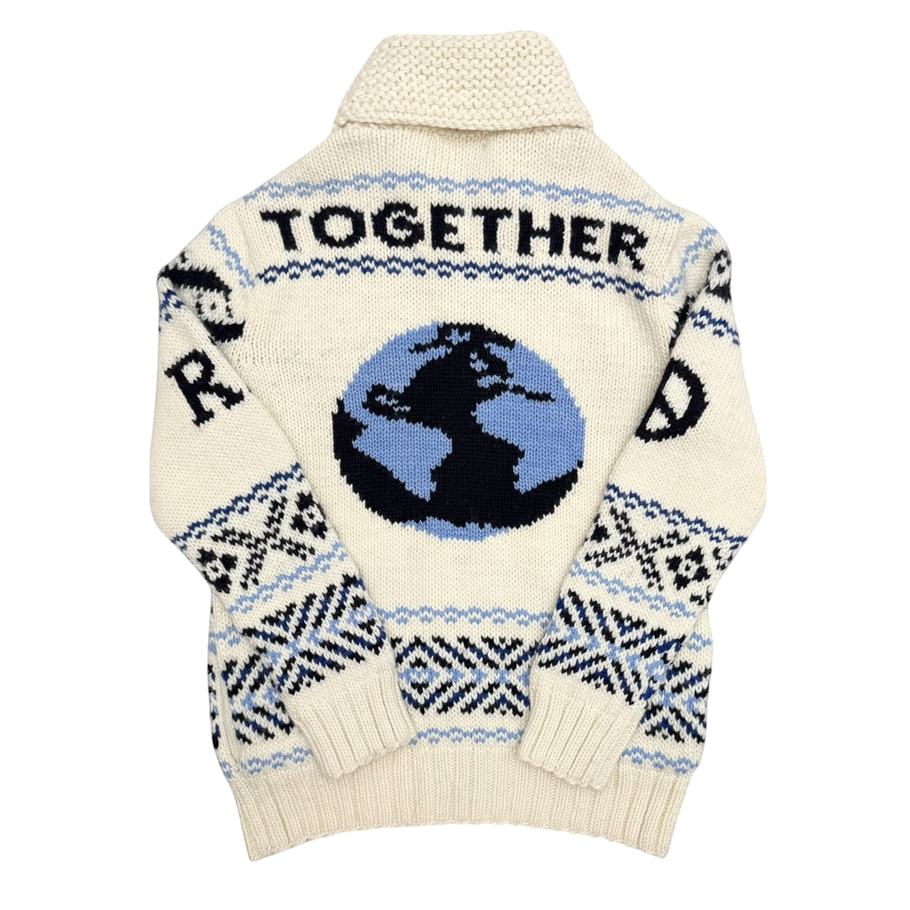 Polo Ralph Lauren Graphic Wool-Blend Full-Zip Cardigan Cream (Size M)