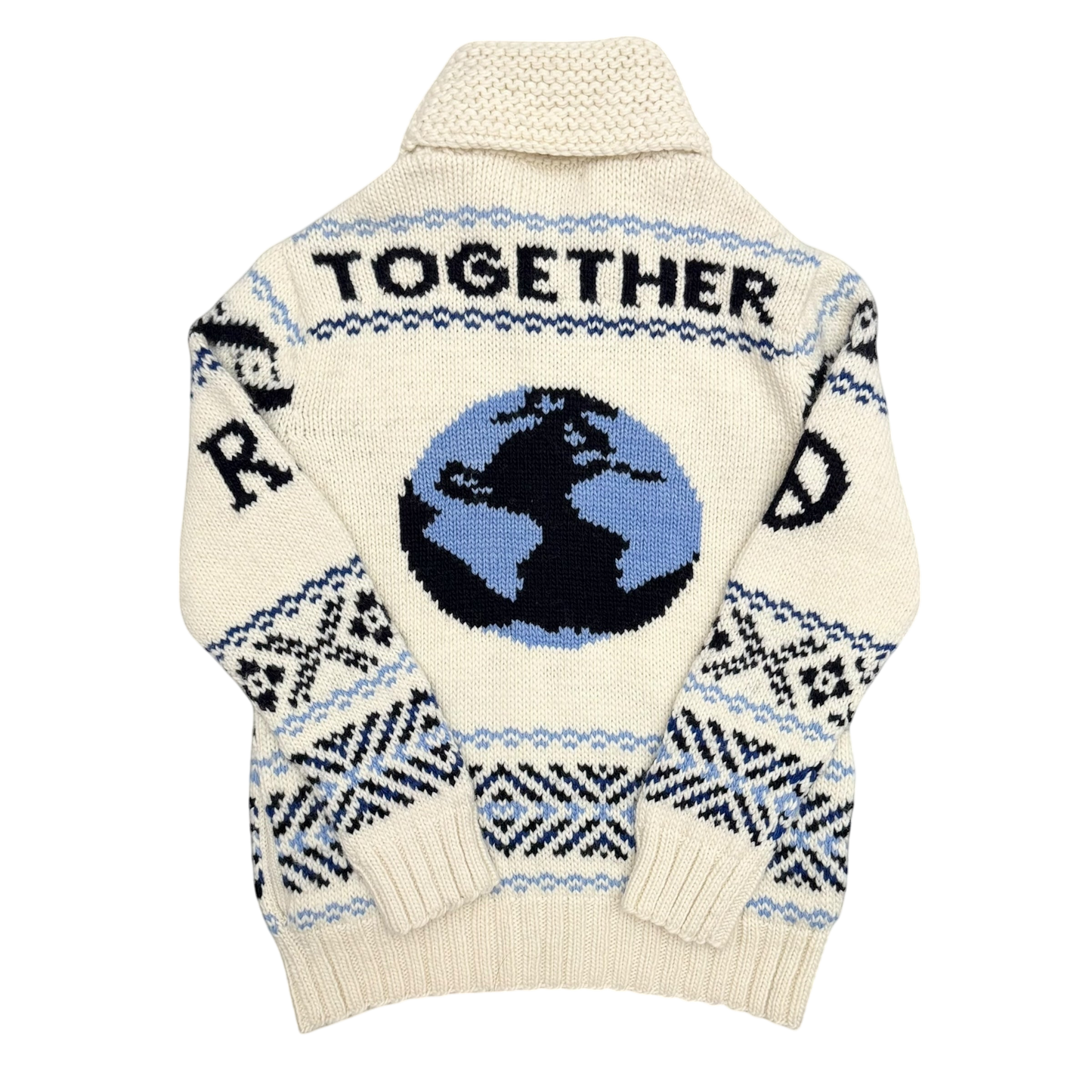 Polo Ralph Lauren Graphic Wool-Blend Full-Zip Cardigan Cream (Size M)