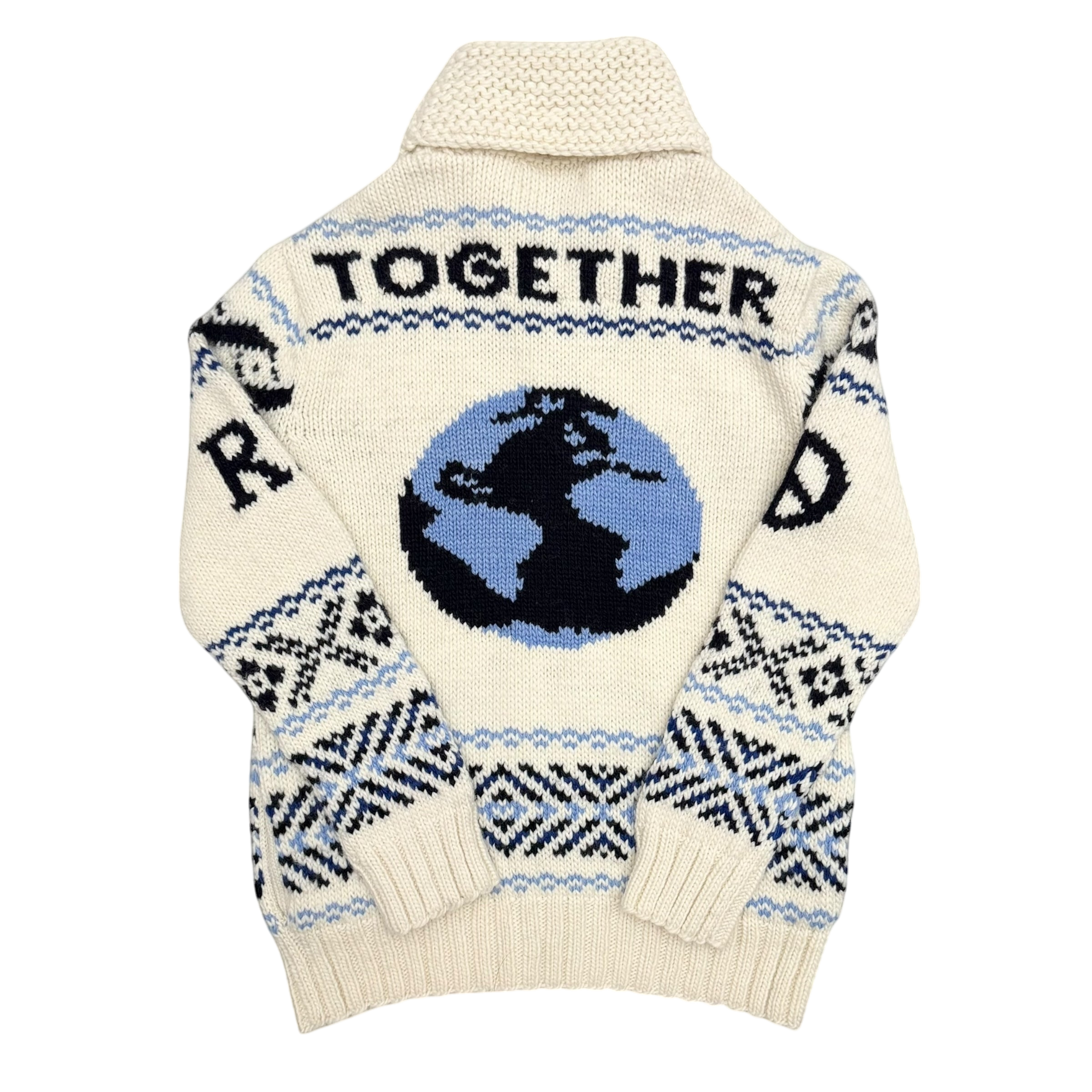 Polo Ralph Lauren Graphic Wool-Blend Full-Zip Cardigan Cream (Size M)