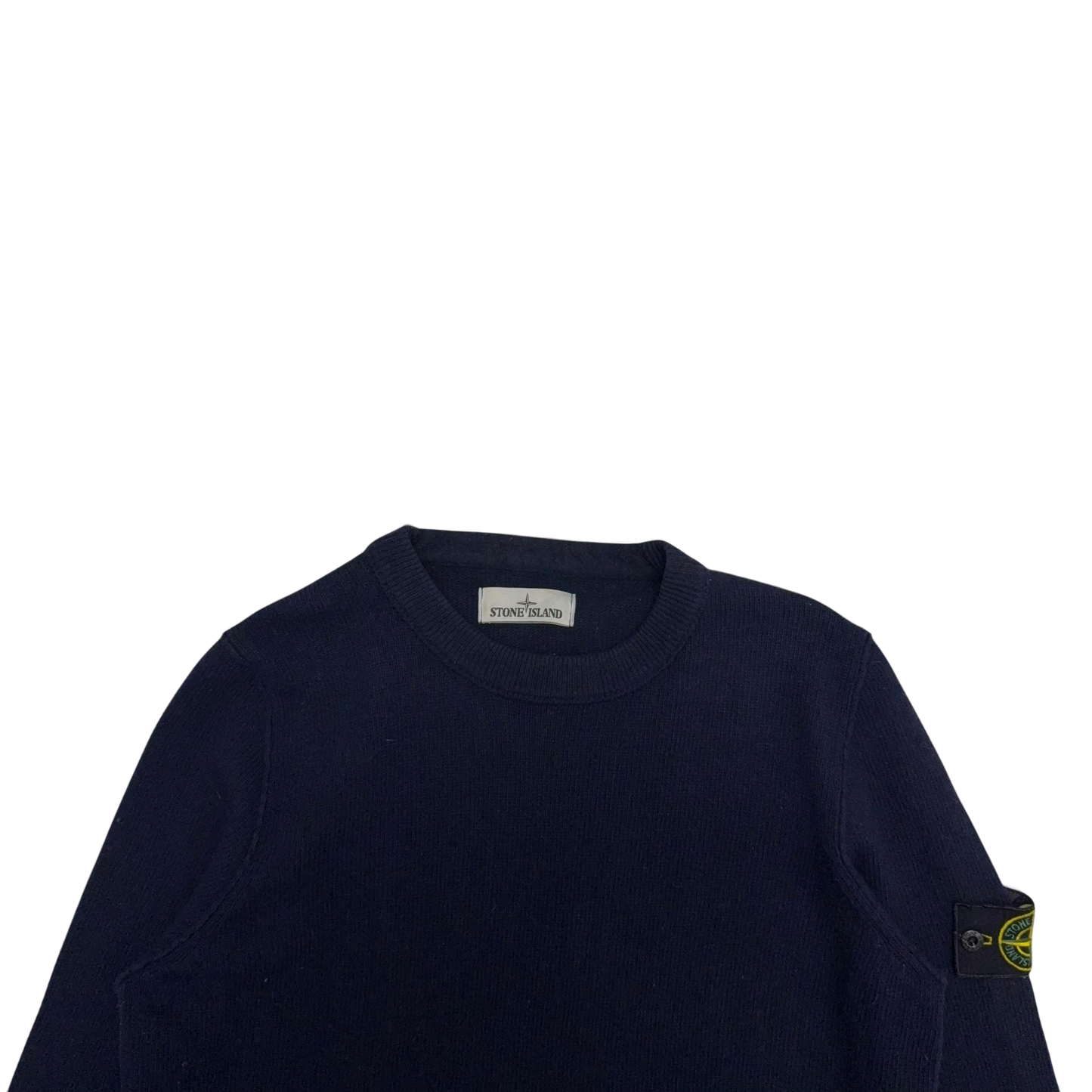 Stone Island Wool Blend Knit Sweatshirt Dark Navy (Size L)