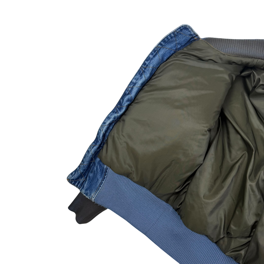 Acne Studios FW23 Coated Oversized Denim Bomber Jacket Brown/Blue (Size 32)