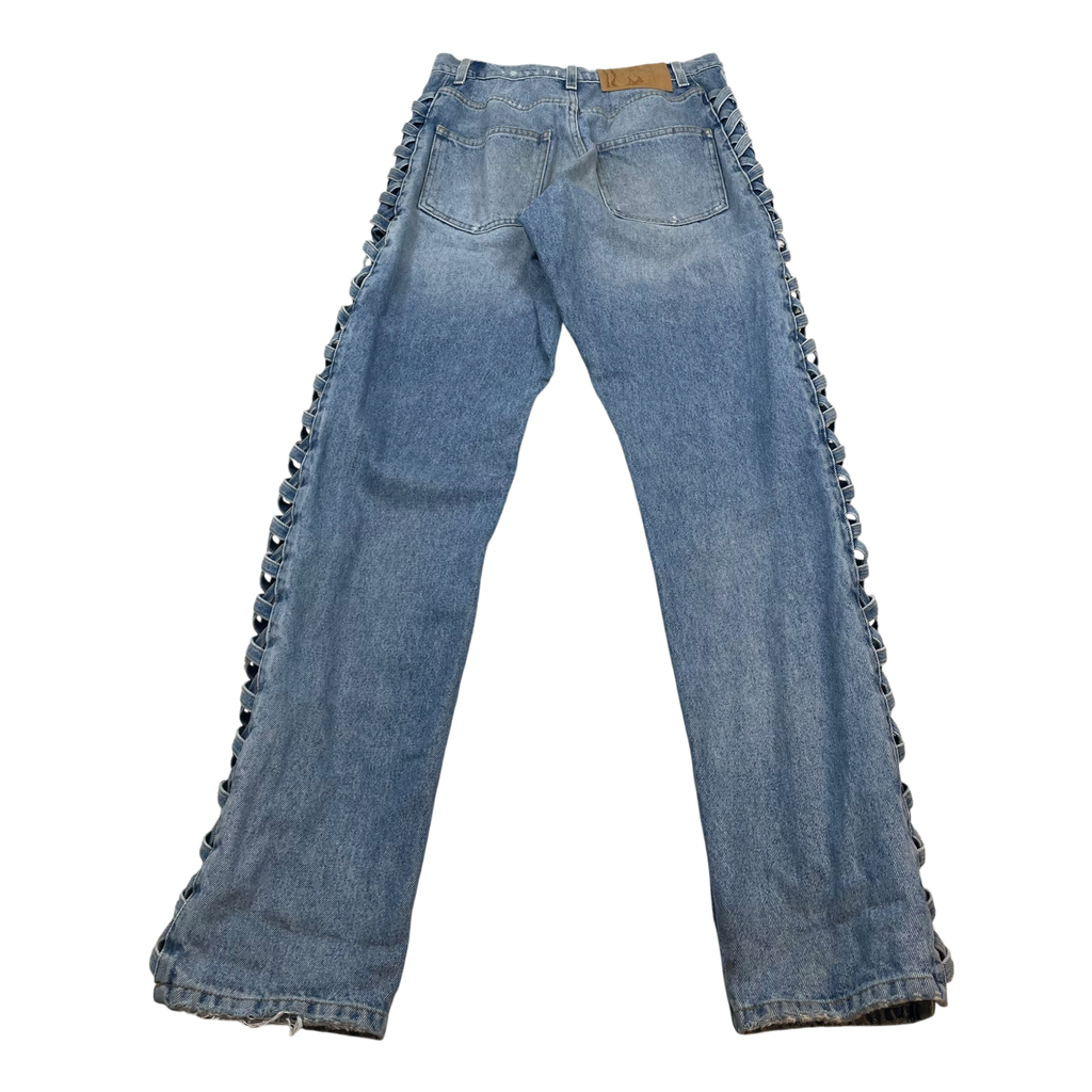 Martine Rose Lace-Up Denim Jeans Blue (Size S)
