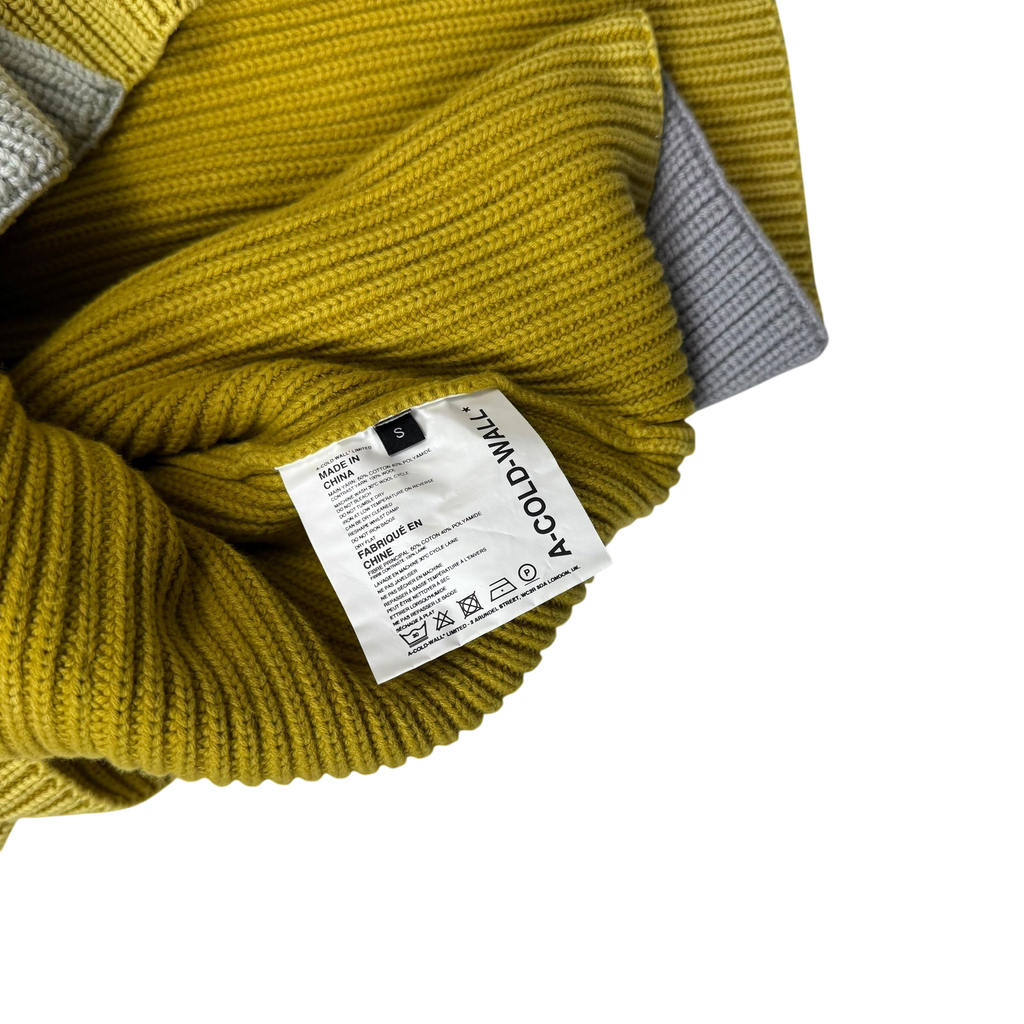 A-Cold-Wall* FW21 Runway Frame Knit Sweatshirt Sulphur Yellow (Size S)