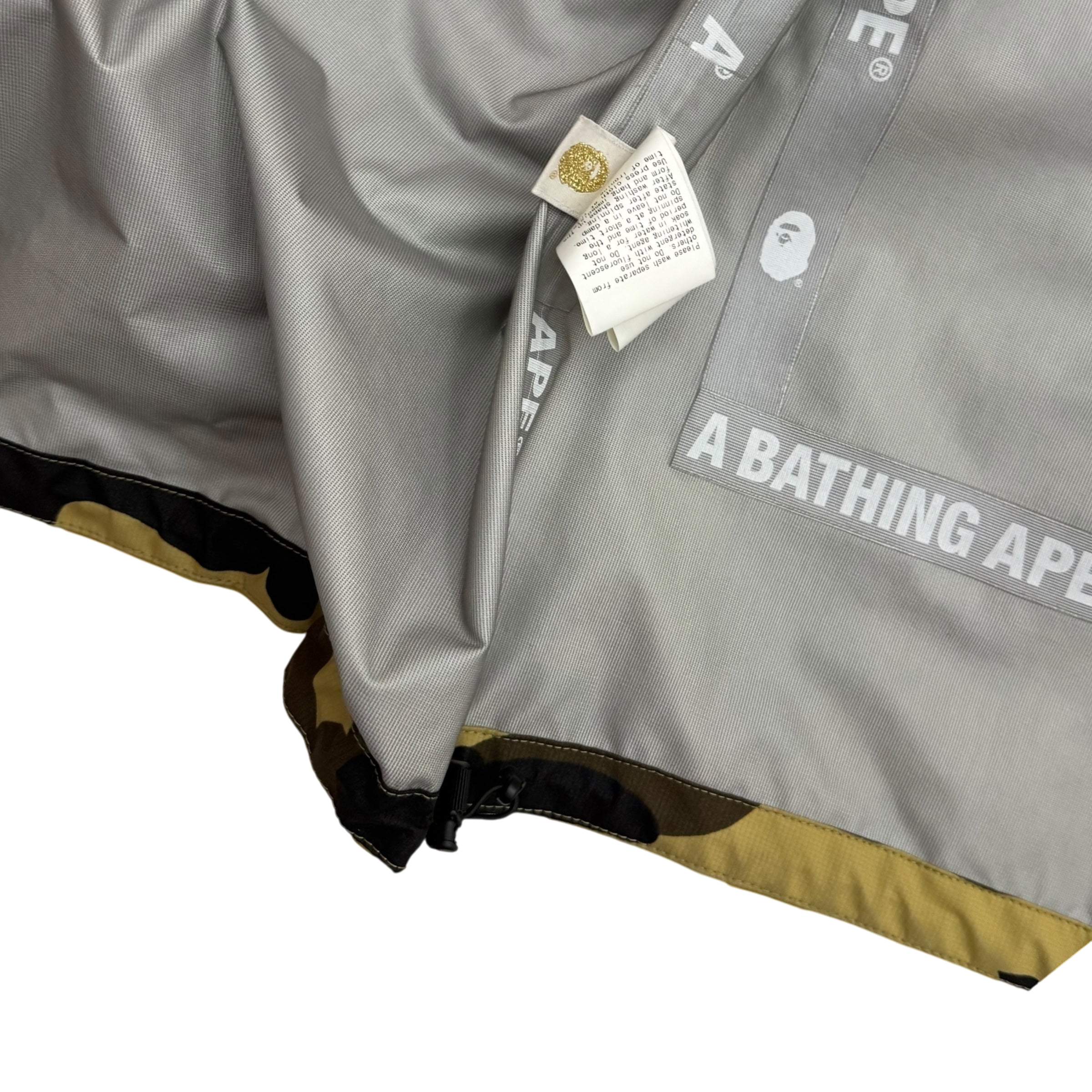 BAPE (A Bathing Ape) Gore-Tex 1st Camo Shell Zip-Up Hooded Jacket Yellow (Fits M-L)