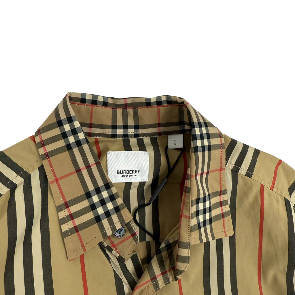 Burberry Patchwork Nova Check Long Sleeve Shirt (Size L)