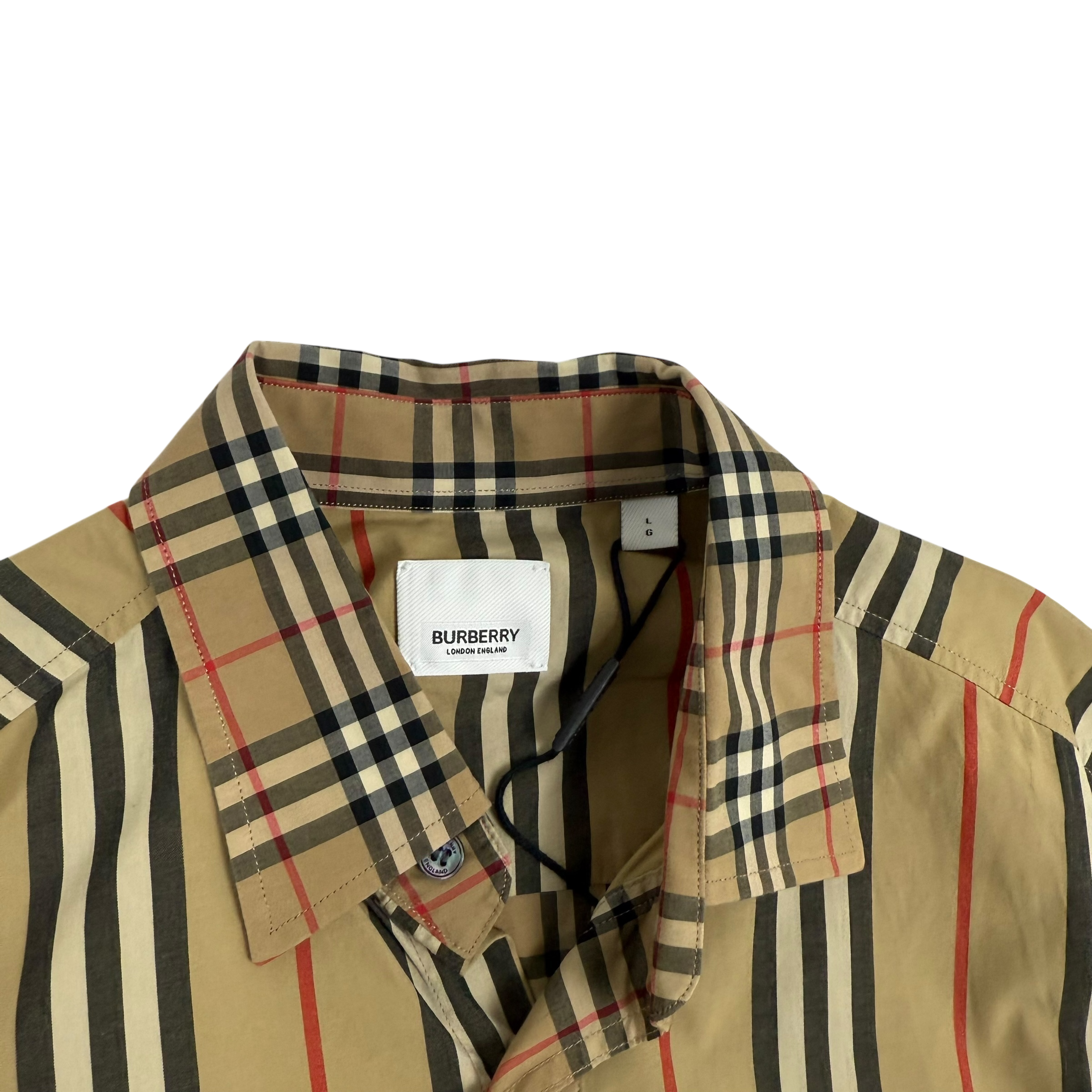 Burberry Patchwork Nova Check Long Sleeve Shirt (Size L)