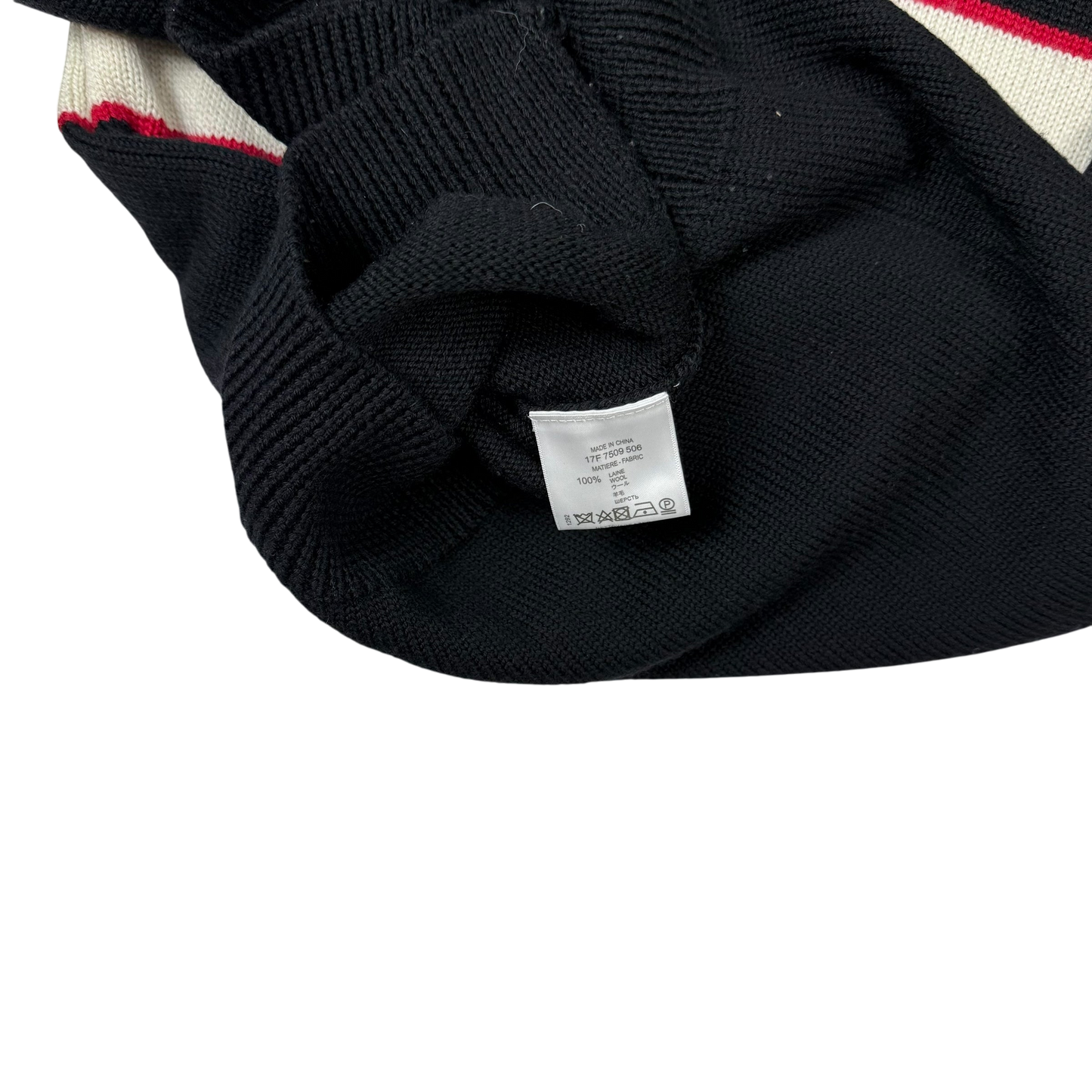 Givenchy AW18 Logo-Intarsia Pure Wool Knit Sweatshirt Black (Size L)