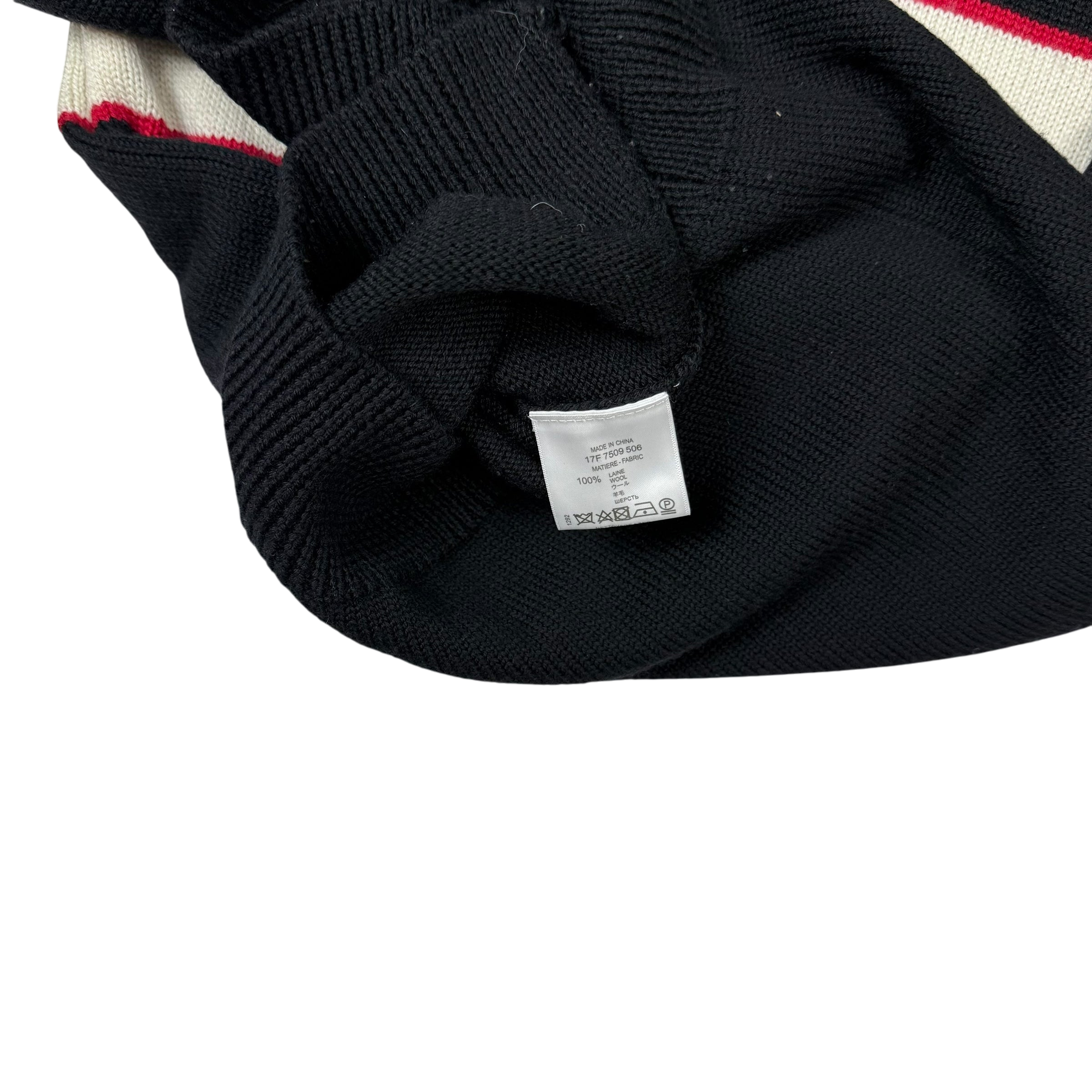 Givenchy AW18 Logo-Intarsia Pure Wool Knit Sweatshirt Black (Size L)