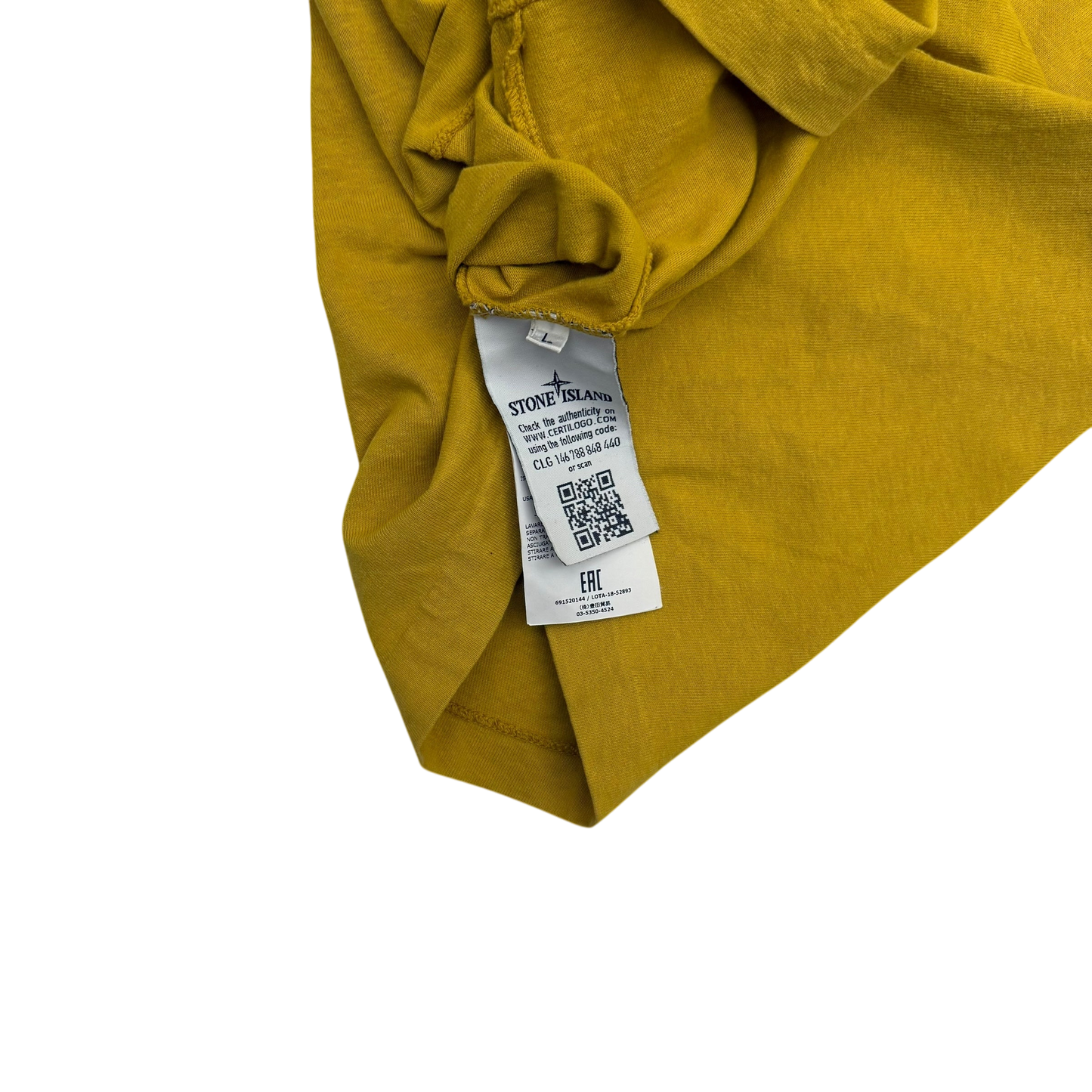 Stone Island 3M Reflective Short Sleeve T-Shirt Yellow (Size L)
