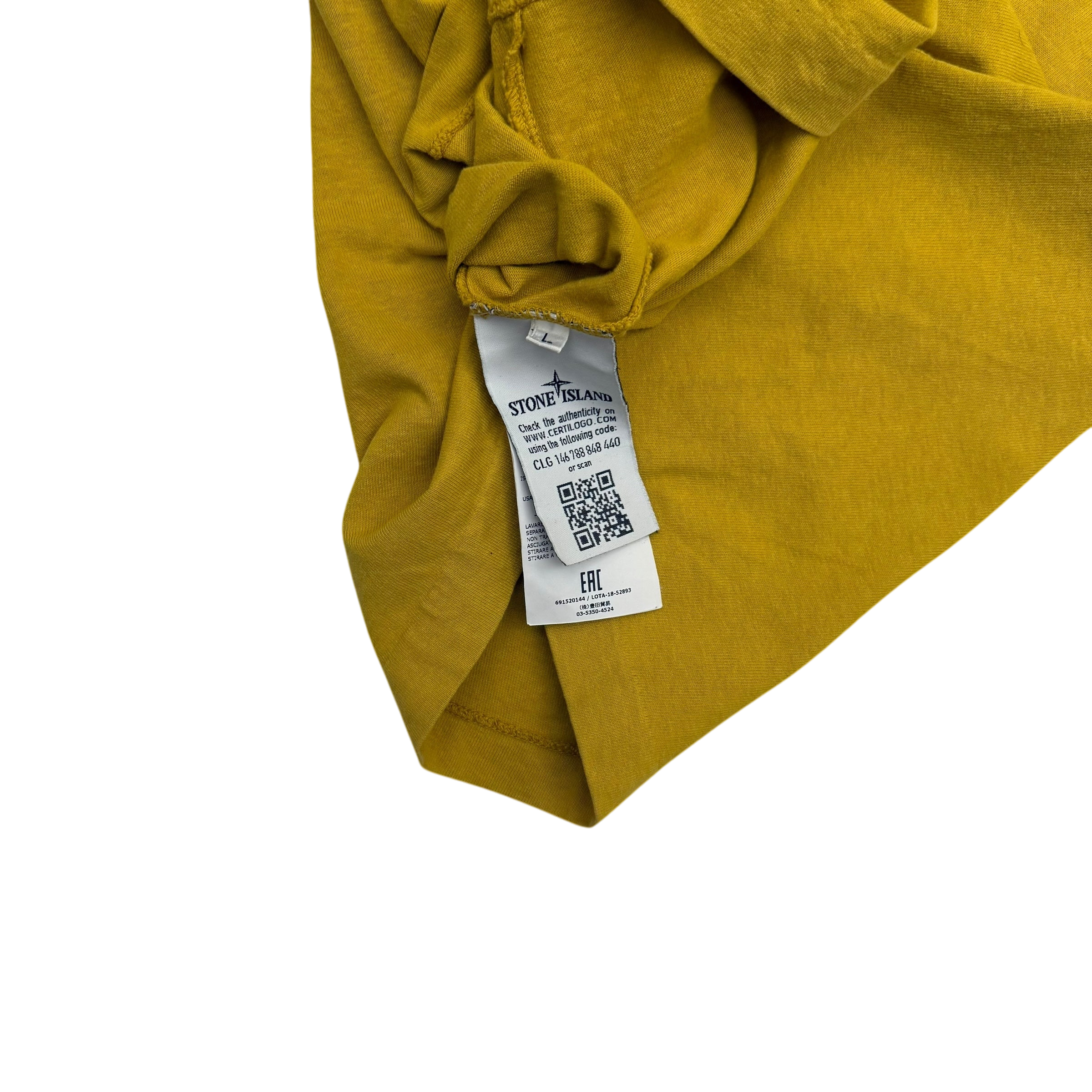 Stone Island 3M Reflective Short Sleeve T-Shirt Yellow (Size L)