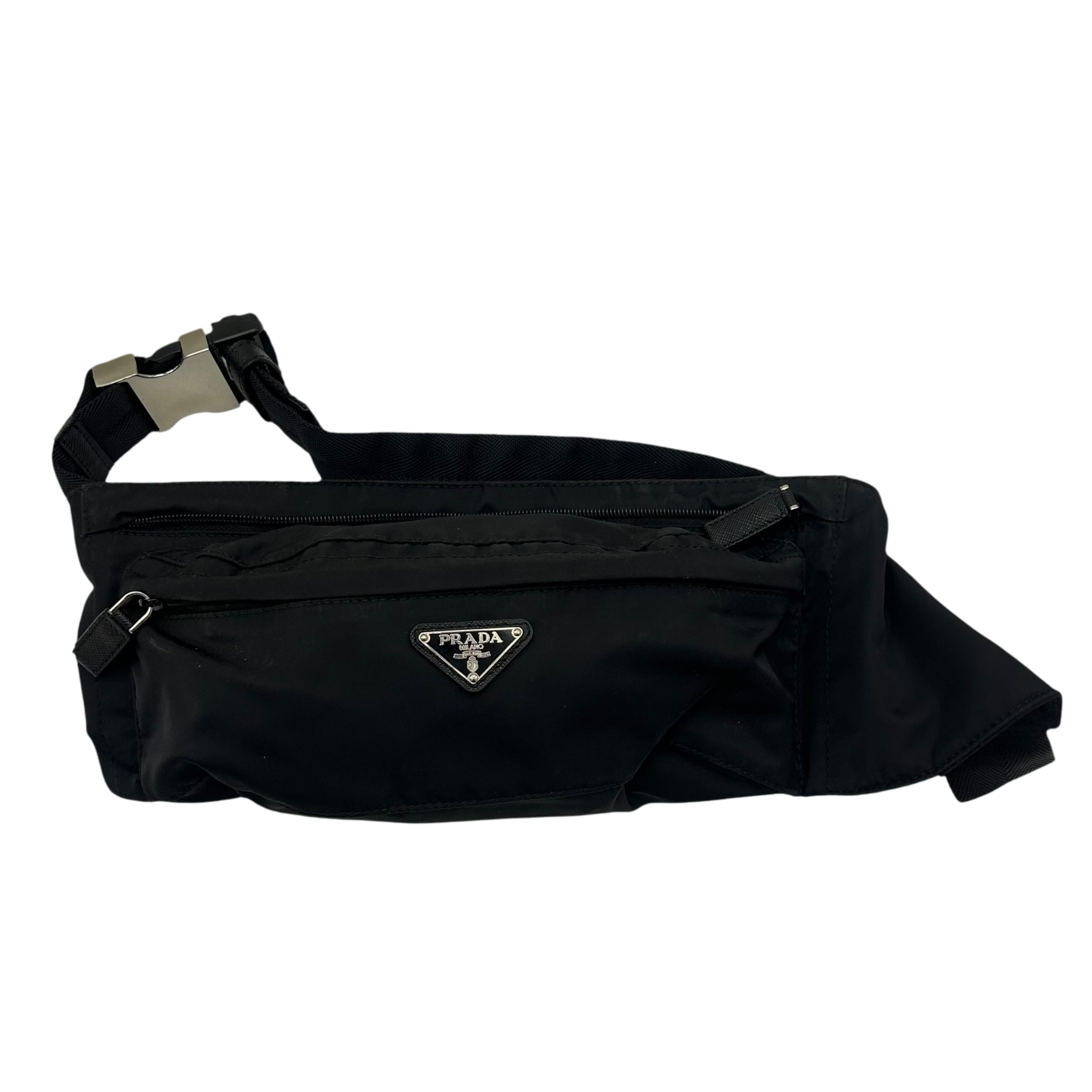 Vintage Prada Nylon Belt Bag Black