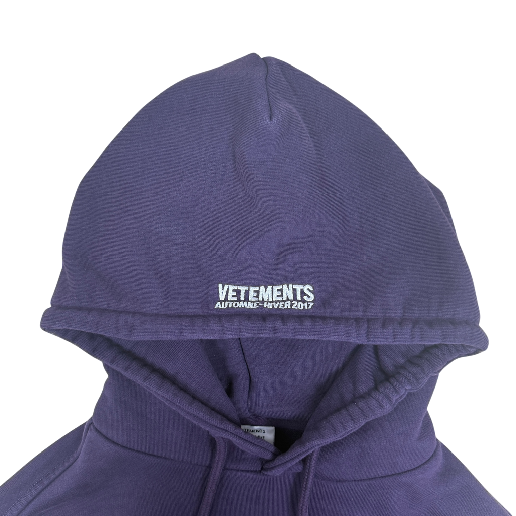 Vetements AW17 ‘Sexual Fantasies’ Oversized Hoodie Purple (Size XS)