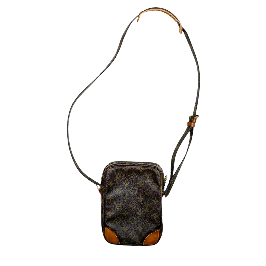 Louis Vuitton 2003 Monogram Danube Leather Crossbody Bag Brown