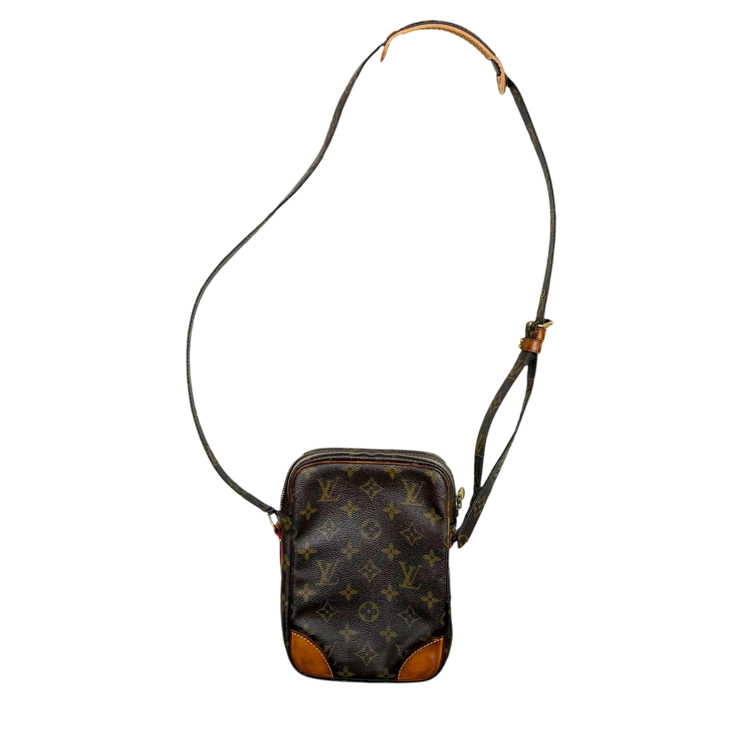 Louis Vuitton 2003 Monogram Danube Leather Crossbody Bag Brown