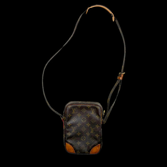 Louis Vuitton 2003 Monogram Danube Leather Crossbody Bag Brown
