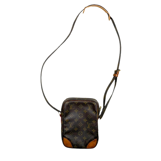 Louis Vuitton 2003 Monogram Danube Leather Crossbody Bag Brown