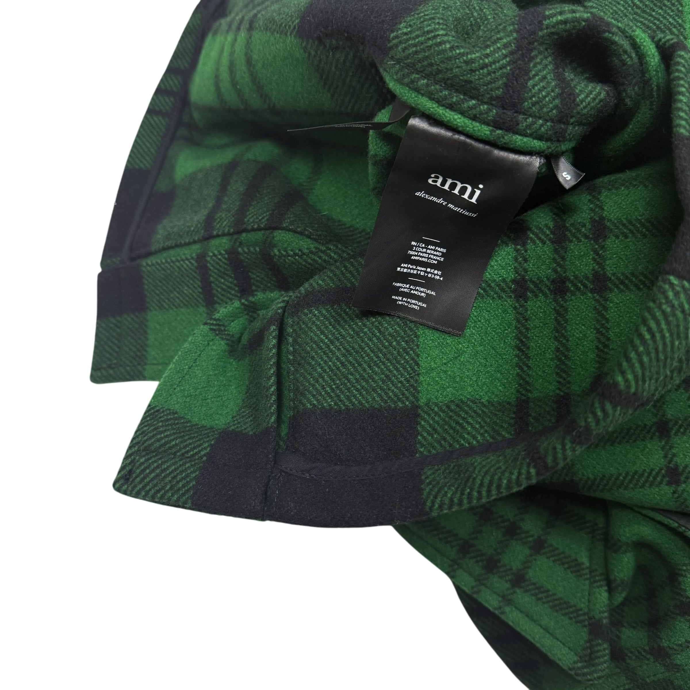 Ami SS19 Checked Wool-Blend Jacket Green (Size S)