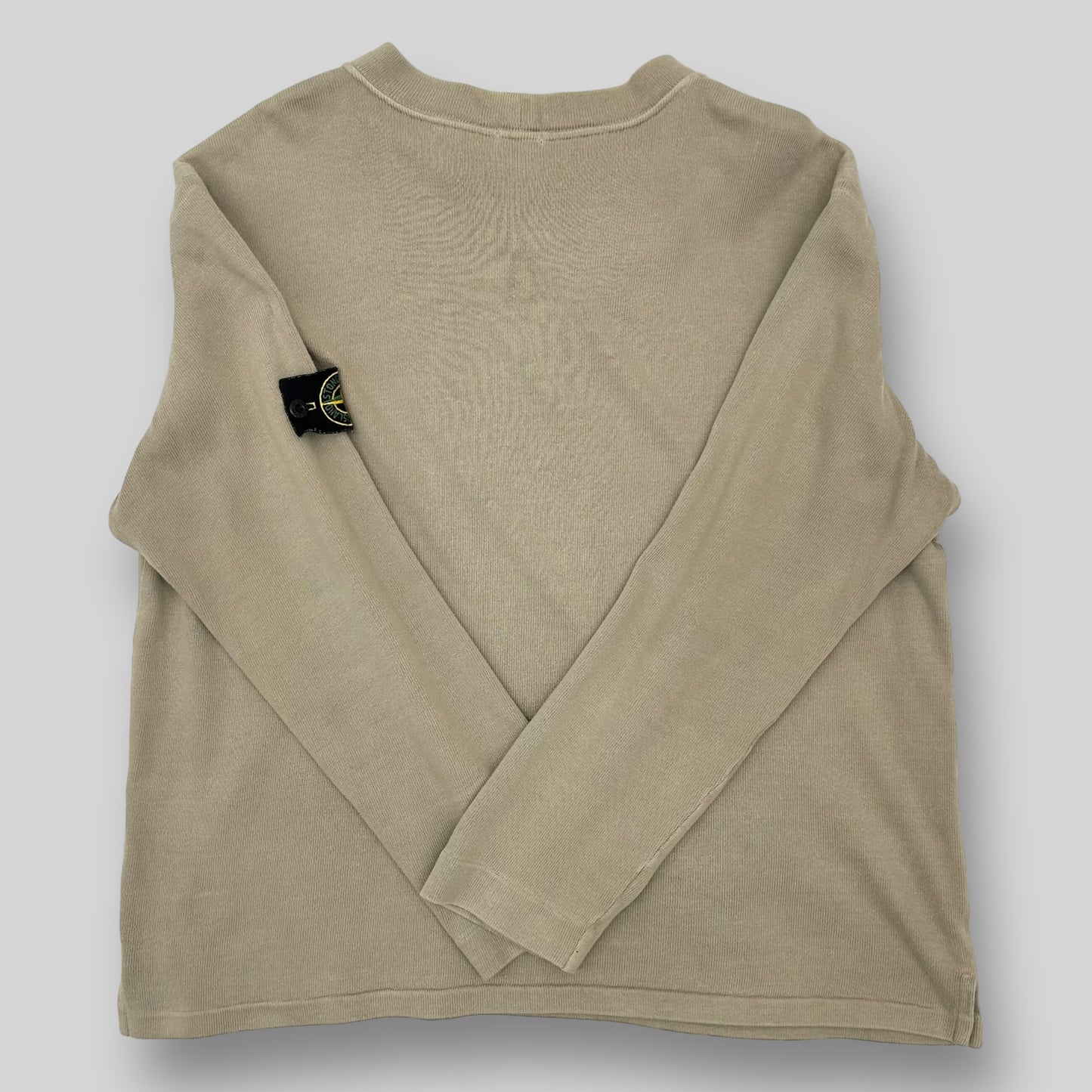 SS 2000 Vintage Stone Island Crewneck Knitted Sweater Beige (Size L)