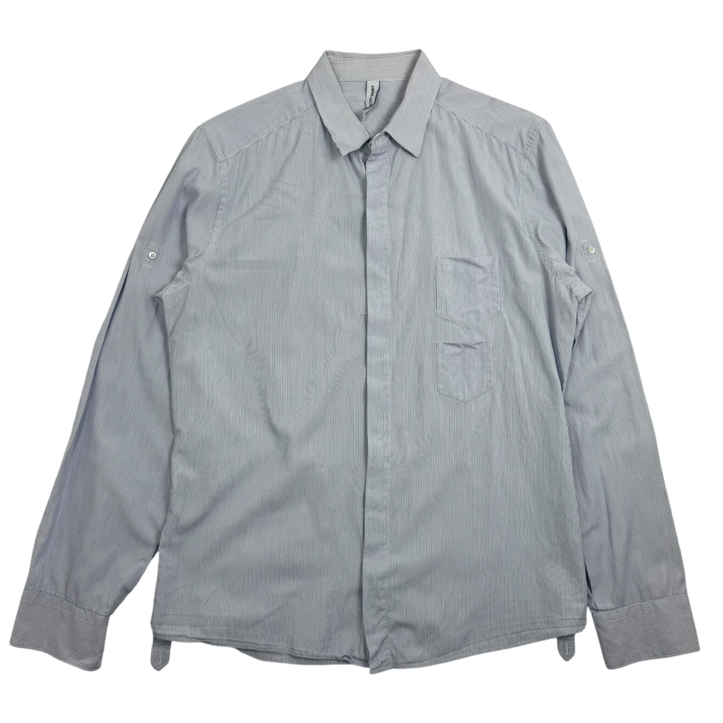 Neil Barret Double Pocket Pinstripe Shirt Blue/White (Fits S-M)