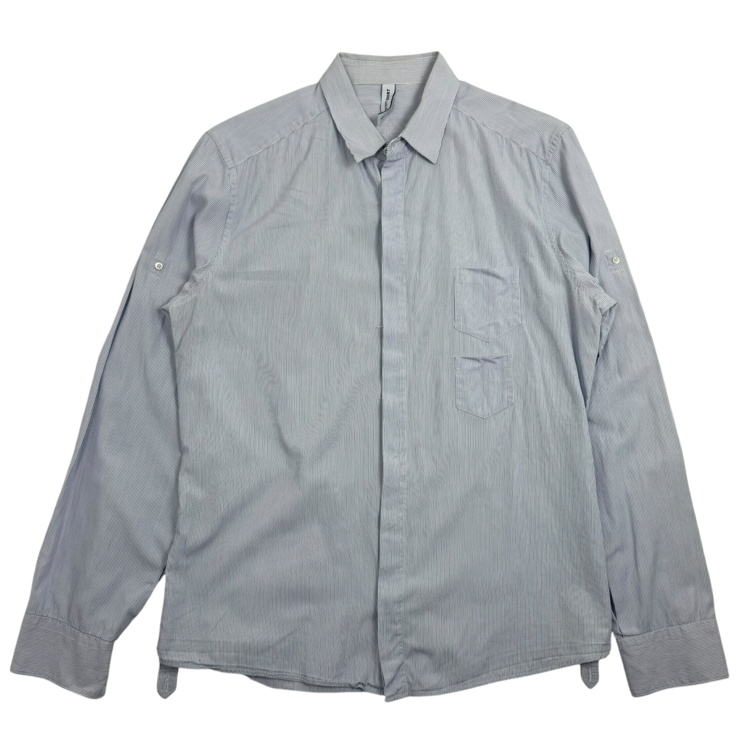 Neil Barret Double Pocket Pinstripe Shirt Blue/White (Fits S-M)