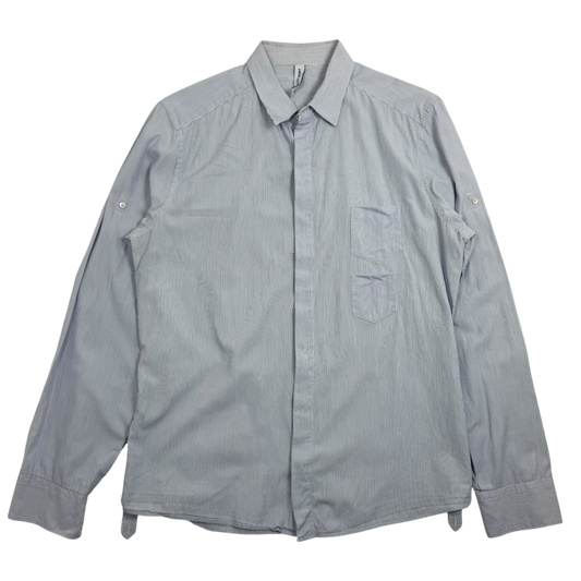Neil Barret Double Pocket Pinstripe Shirt Blue/White (Fits S-M)