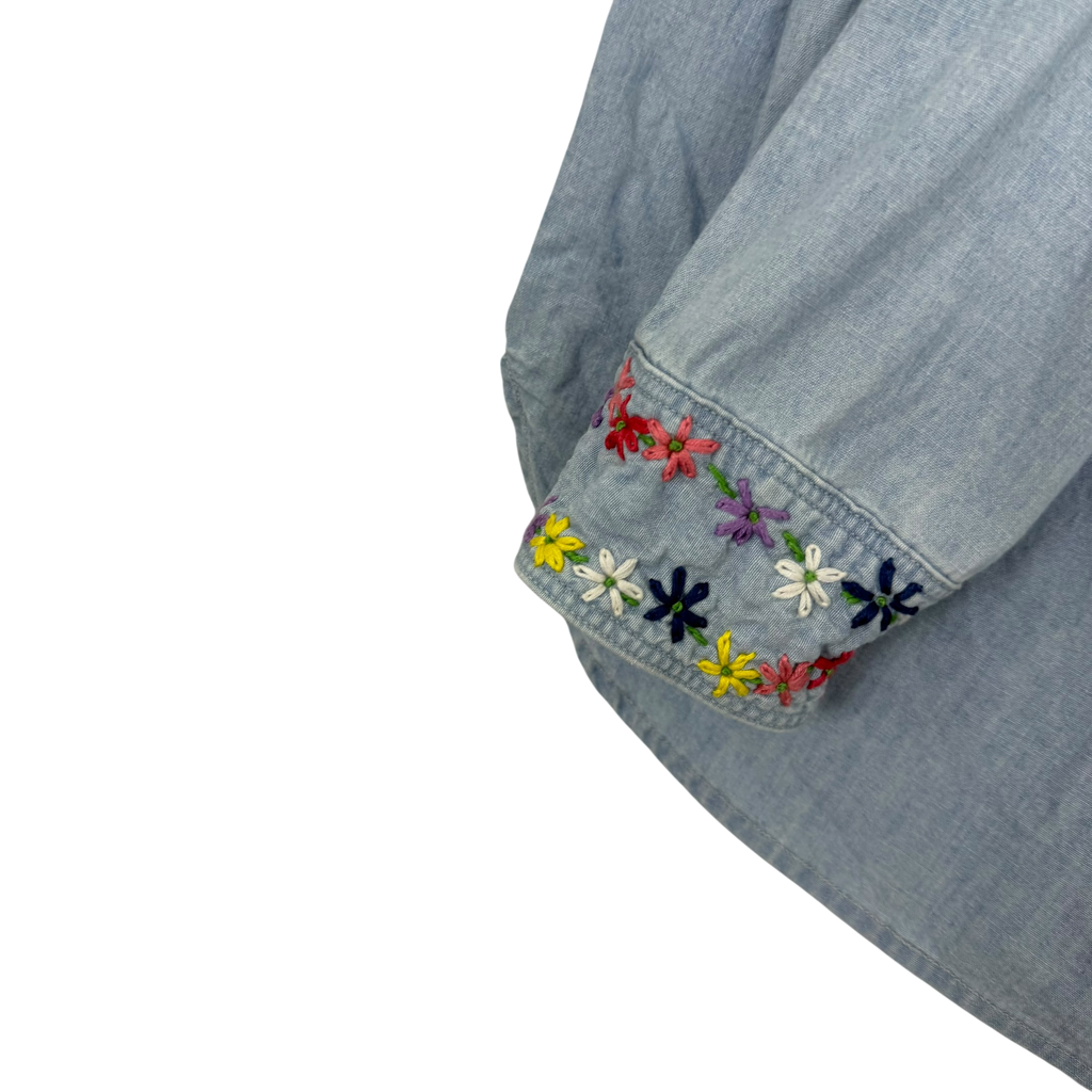 Kapital SS19 Cat Embroidered Cotton-Chambray Shirt Blue (Fits S-M)