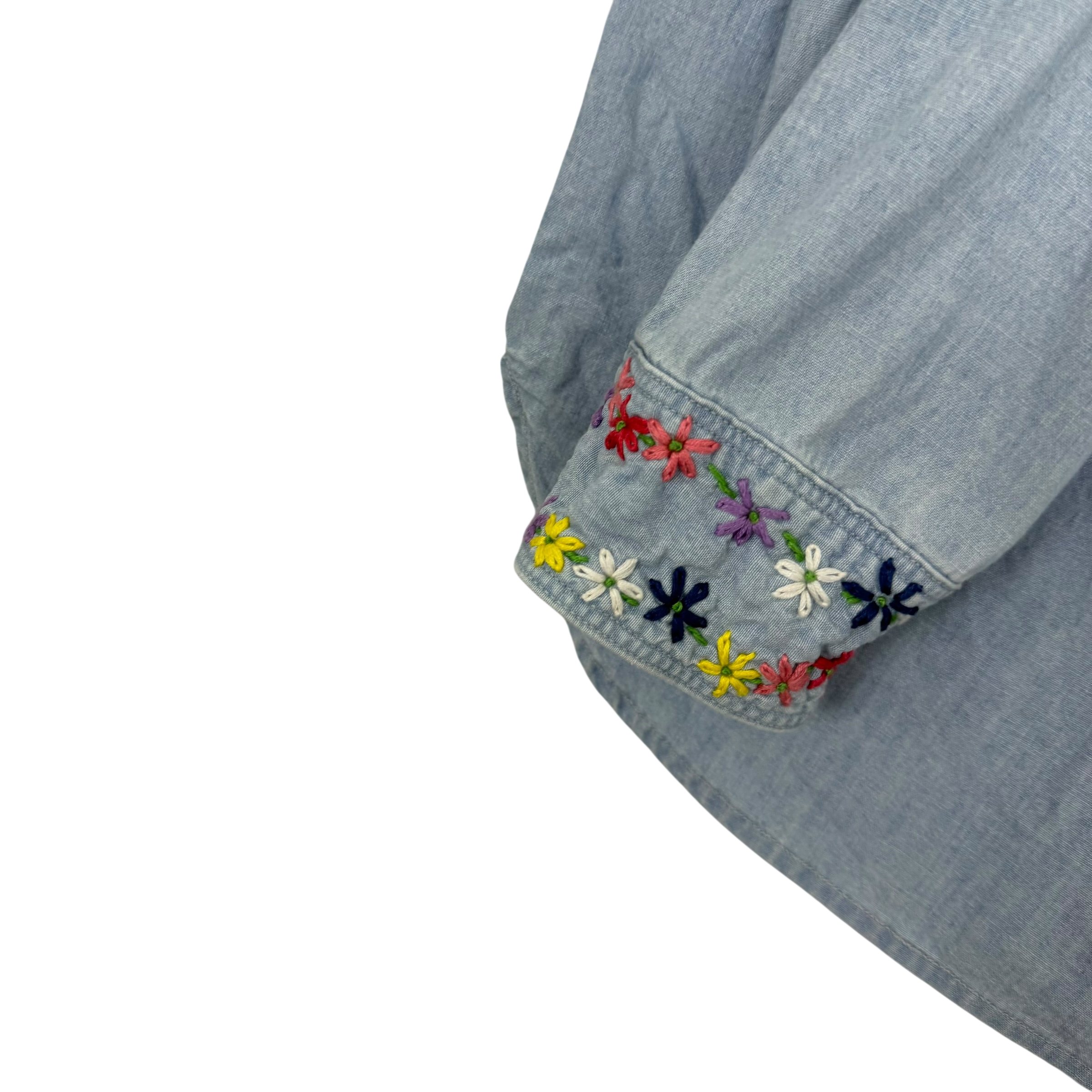 Kapital SS19 Cat Embroidered Cotton-Chambray Shirt Blue (Fits S-M)