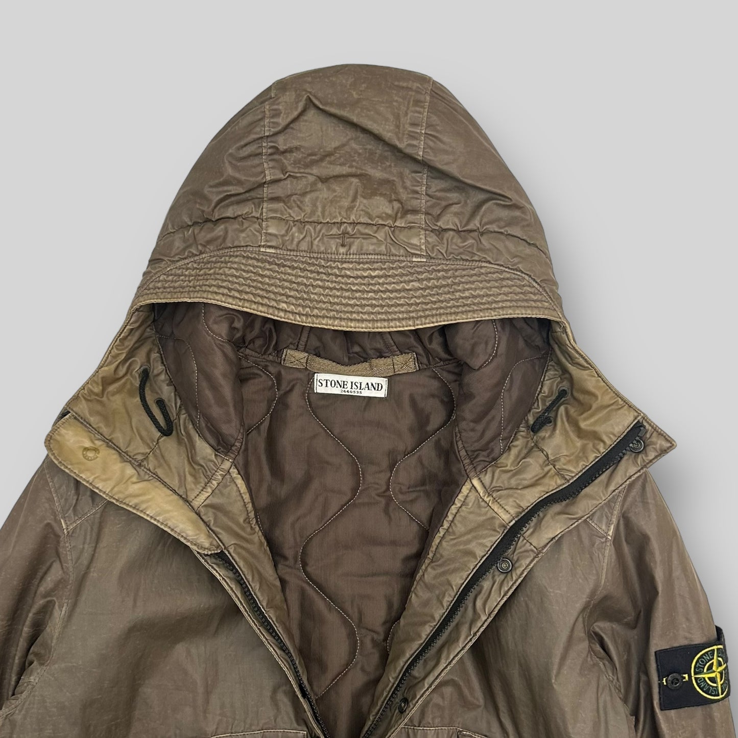 Rare AW 2001Stone Island Mussola Gommata Jacket Brown (Fits S/M)