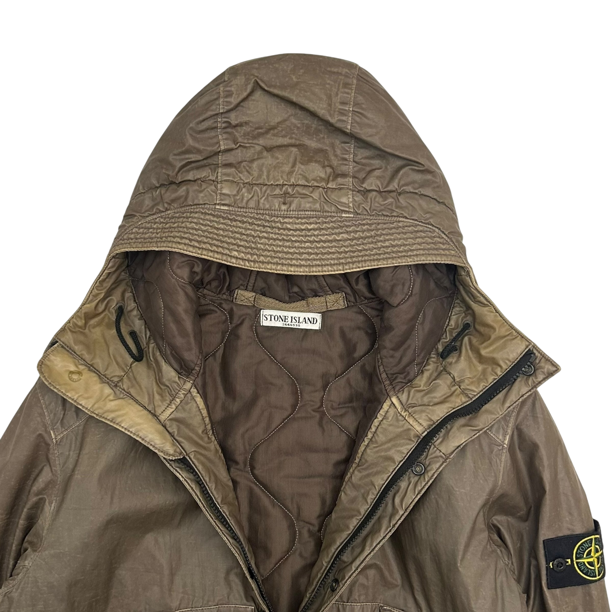 Rare AW 2001Stone Island Mussola Gommata Jacket Brown (Fits S/M)